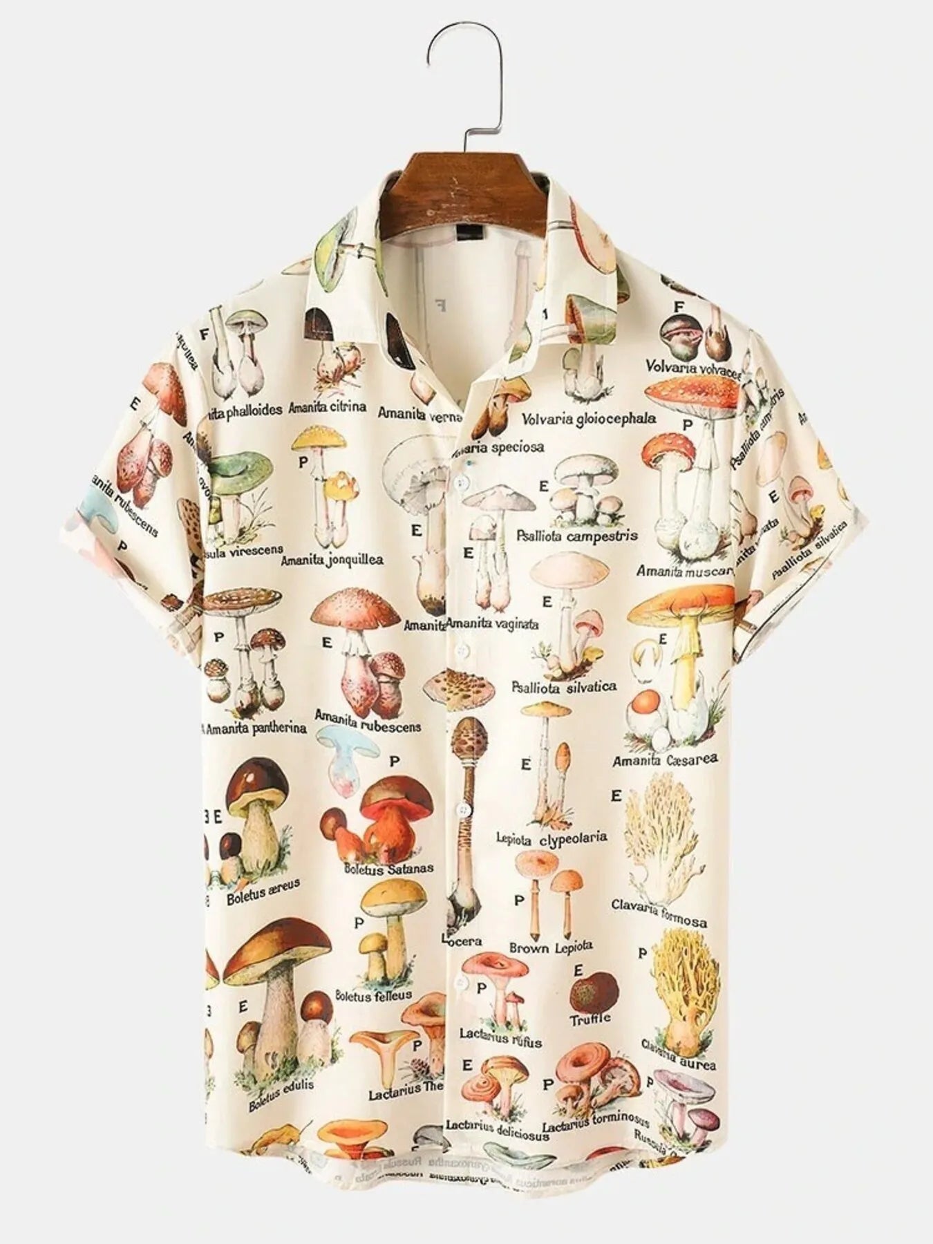Men's Full Size Printed Button Up Shirt Plus Size