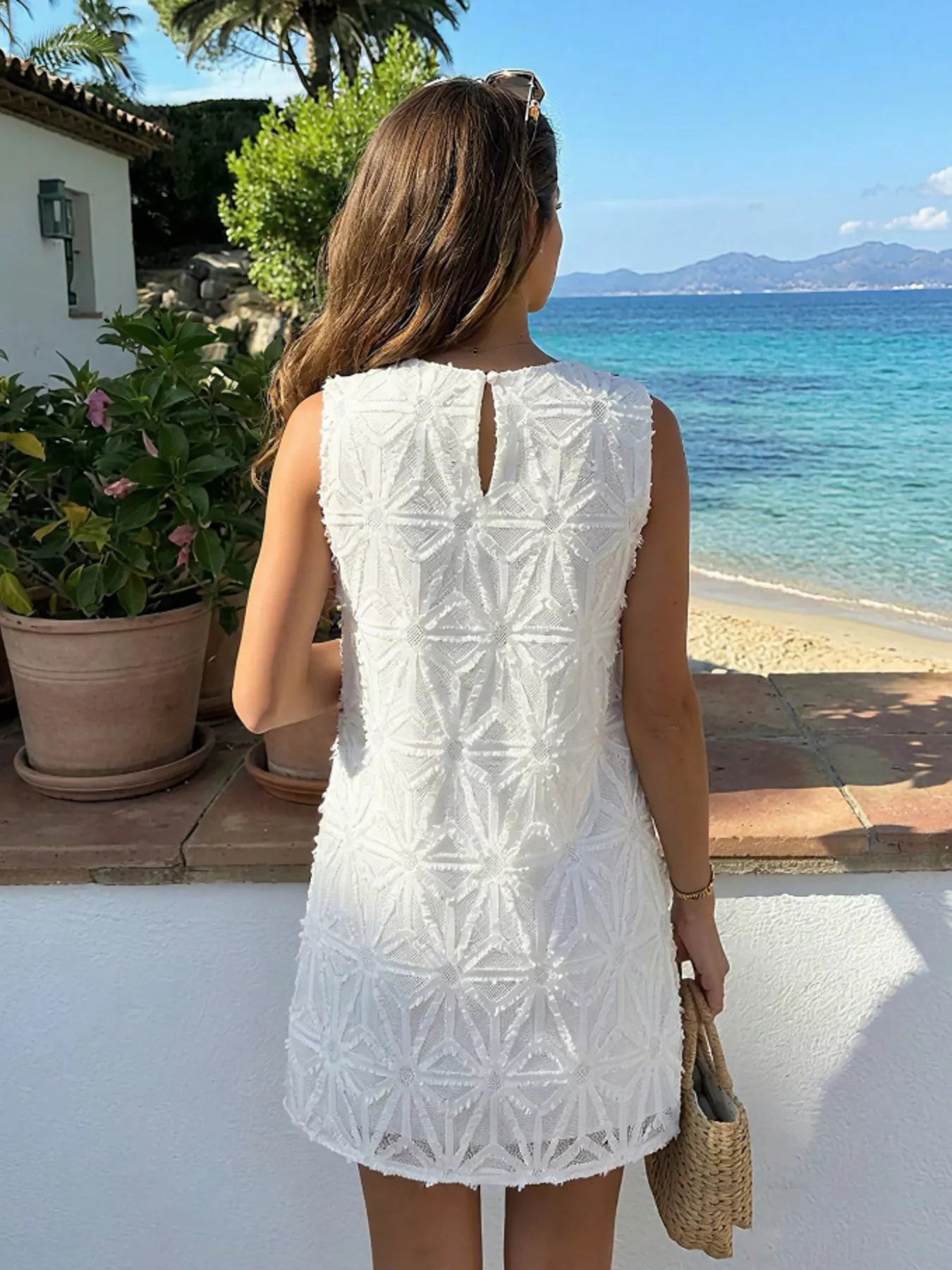 Textured Sleeveless Mini Dress