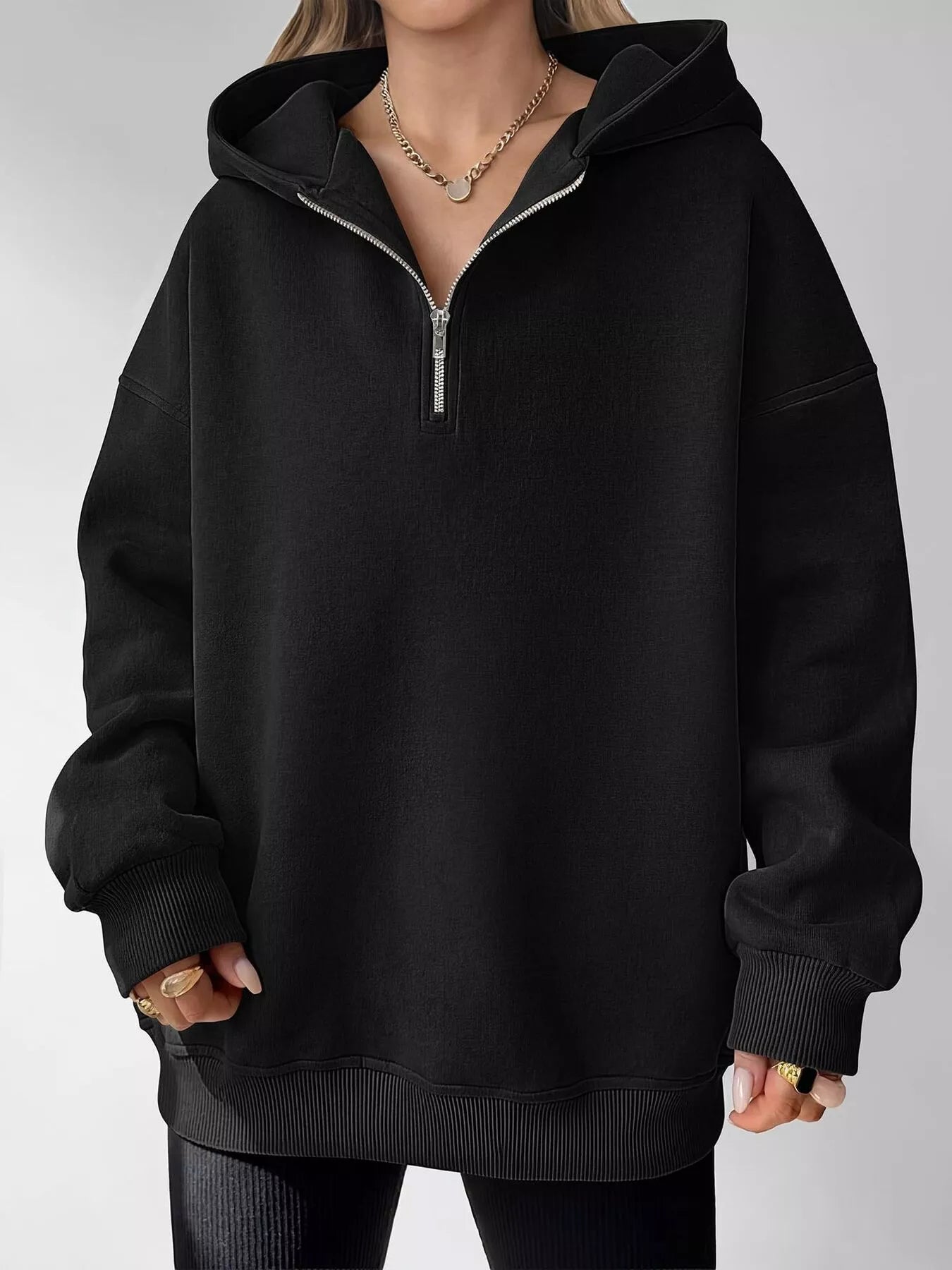 Oversized Quarter-Zip Hoodie