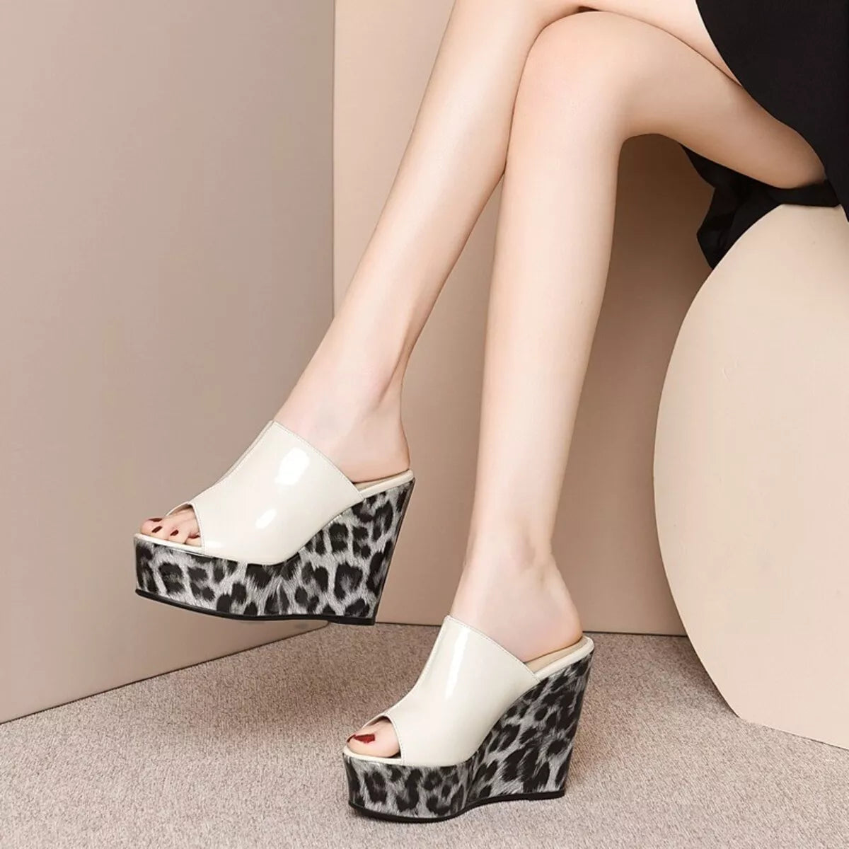 Peep Toe Wedge Sandals