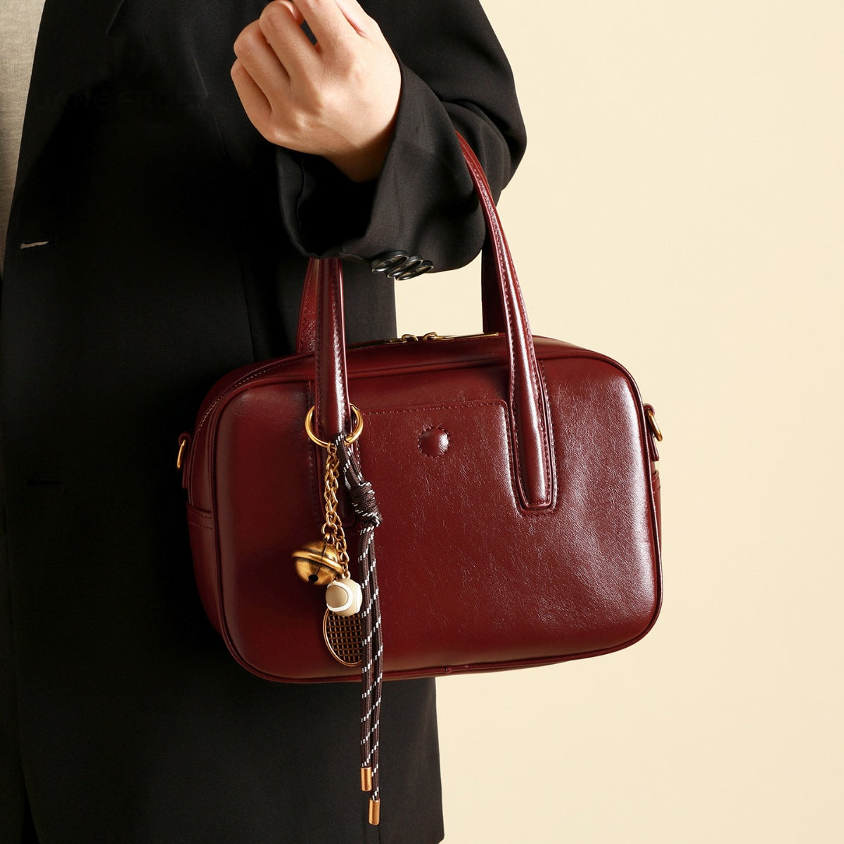 Leather Top Handle Handbag