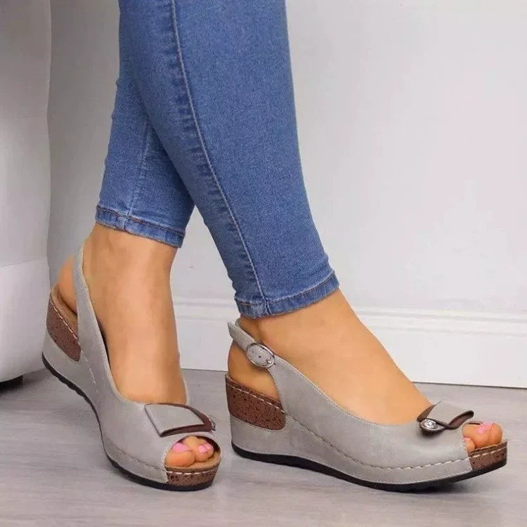 Peep Toe Wedge Sandals