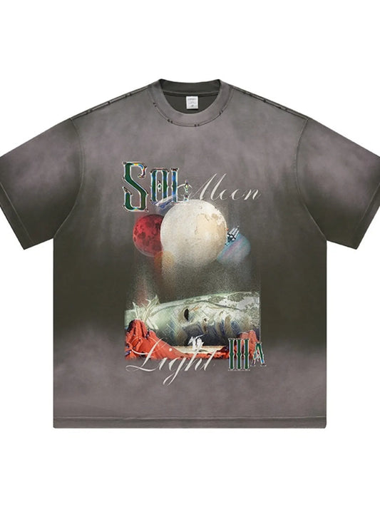Men's Graphic Round Neck Short Sleeve T-Shirt