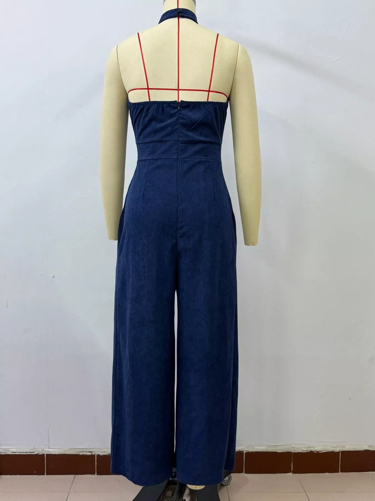 Full Size Halter Neck Wide-Leg Jumpsuit Plus Size