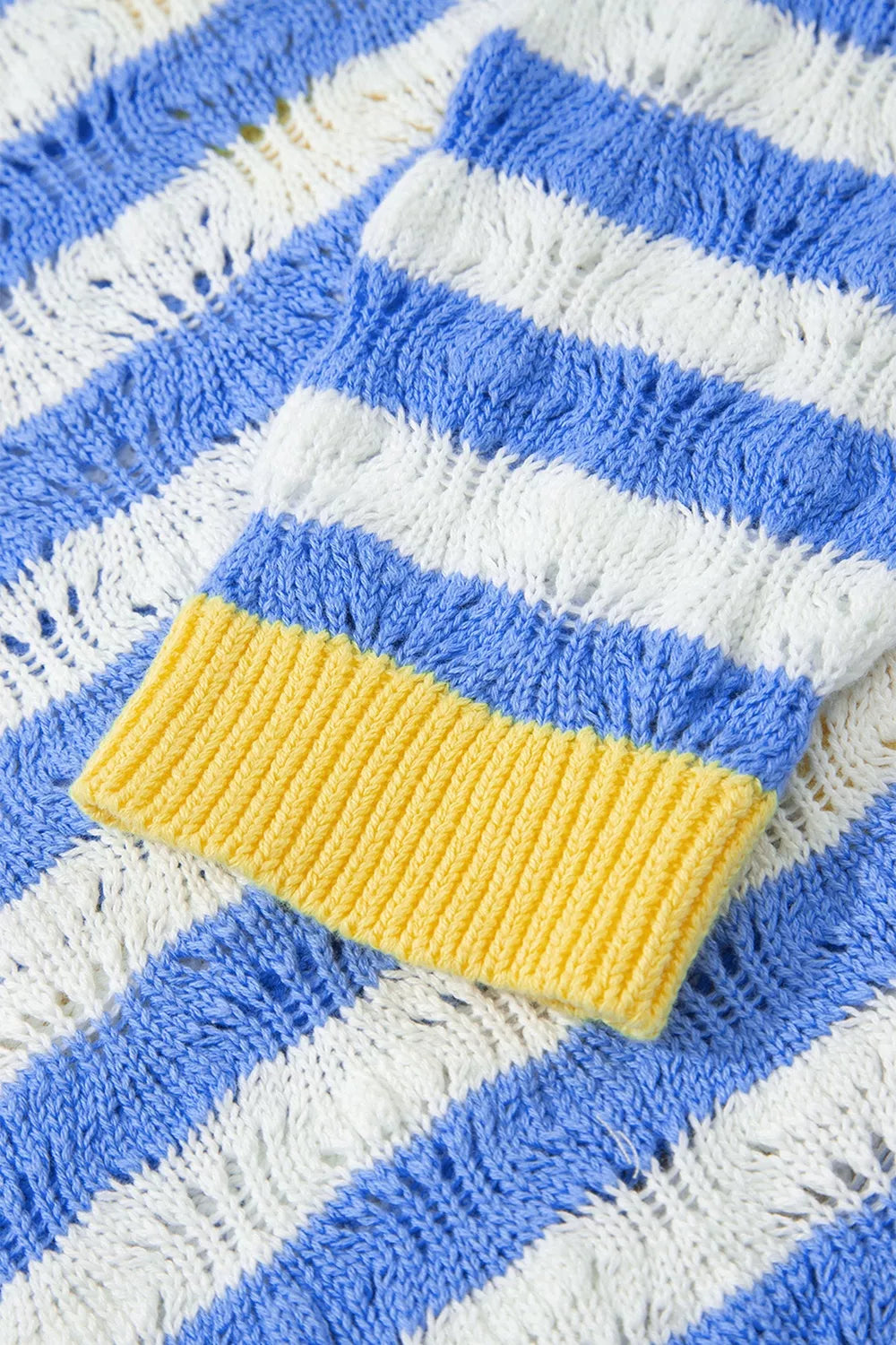 Striped Knit Button Up Cardigan