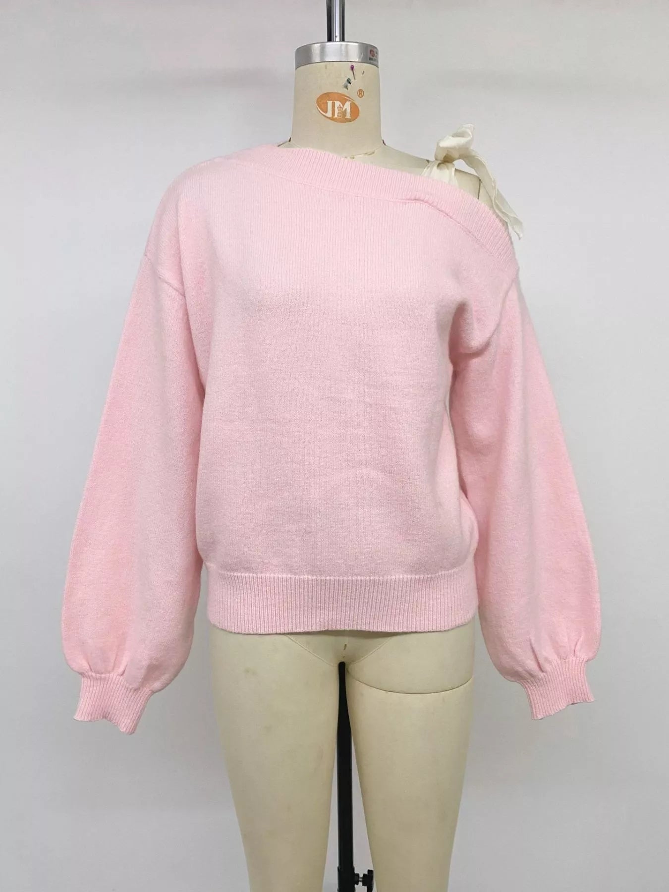 One Shoulder Bow Detail Sweater