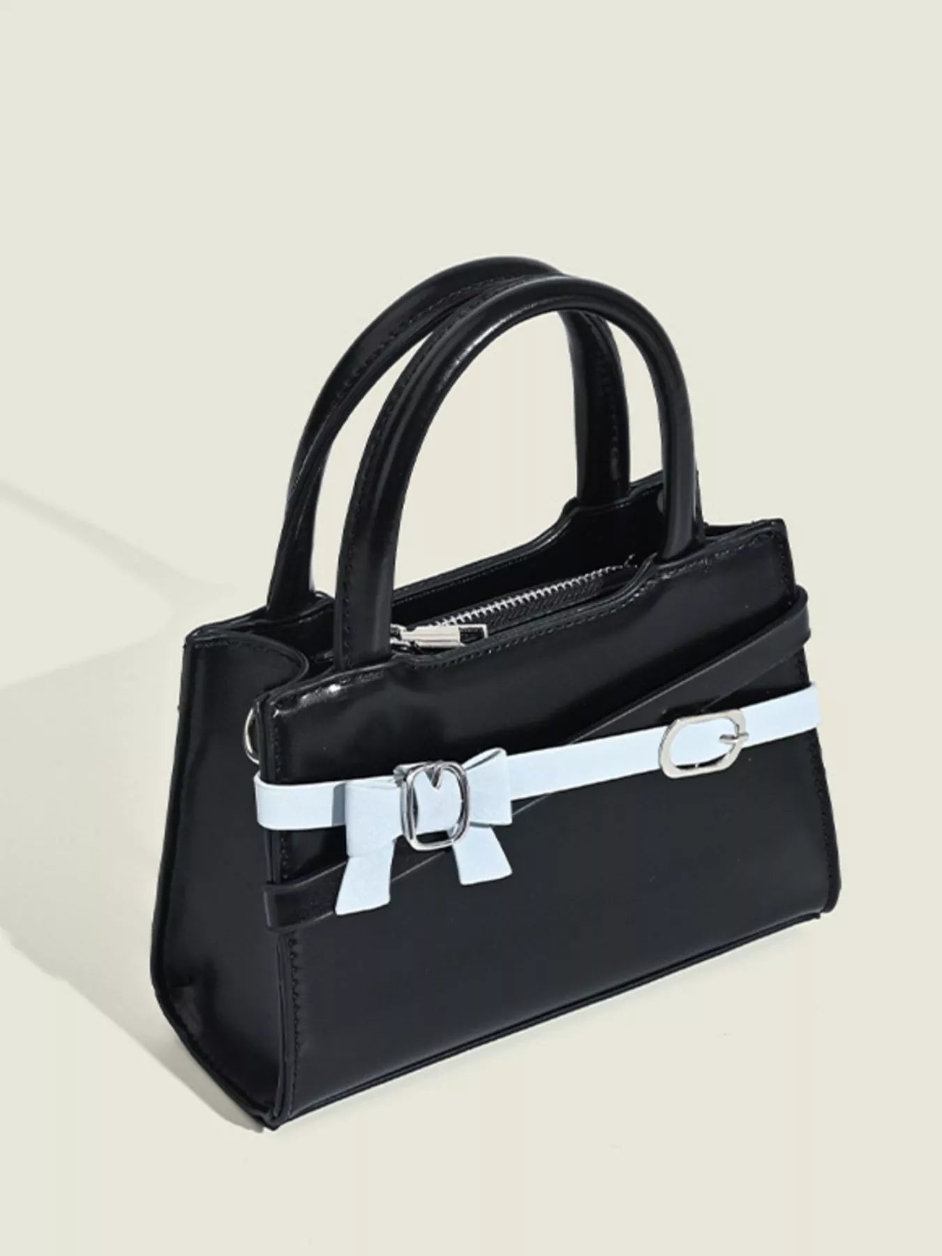 Bow Decor Top Handle Handbag