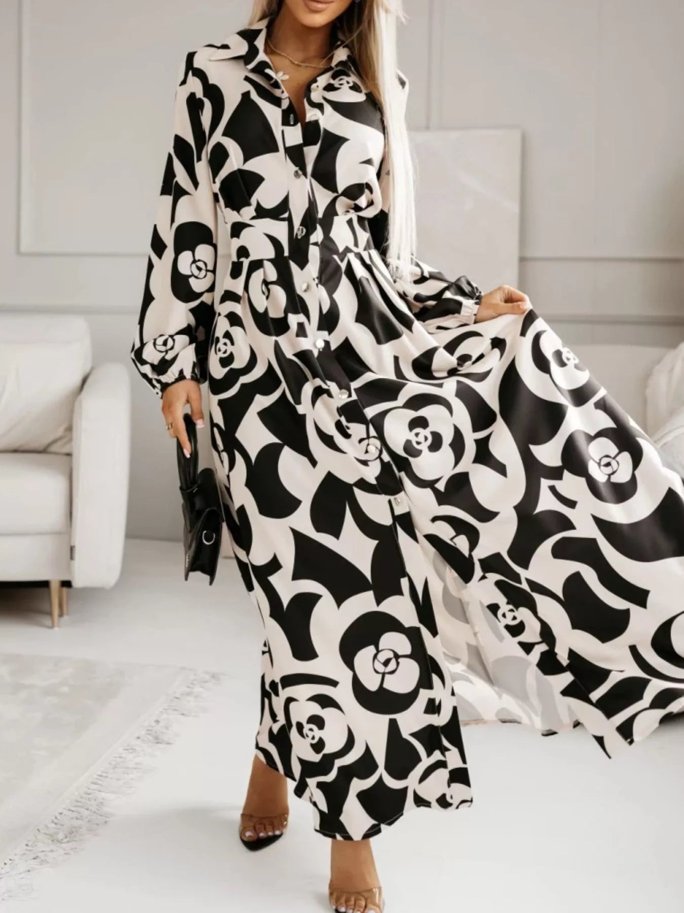 Long Sleeve Maxi Shirt Dress