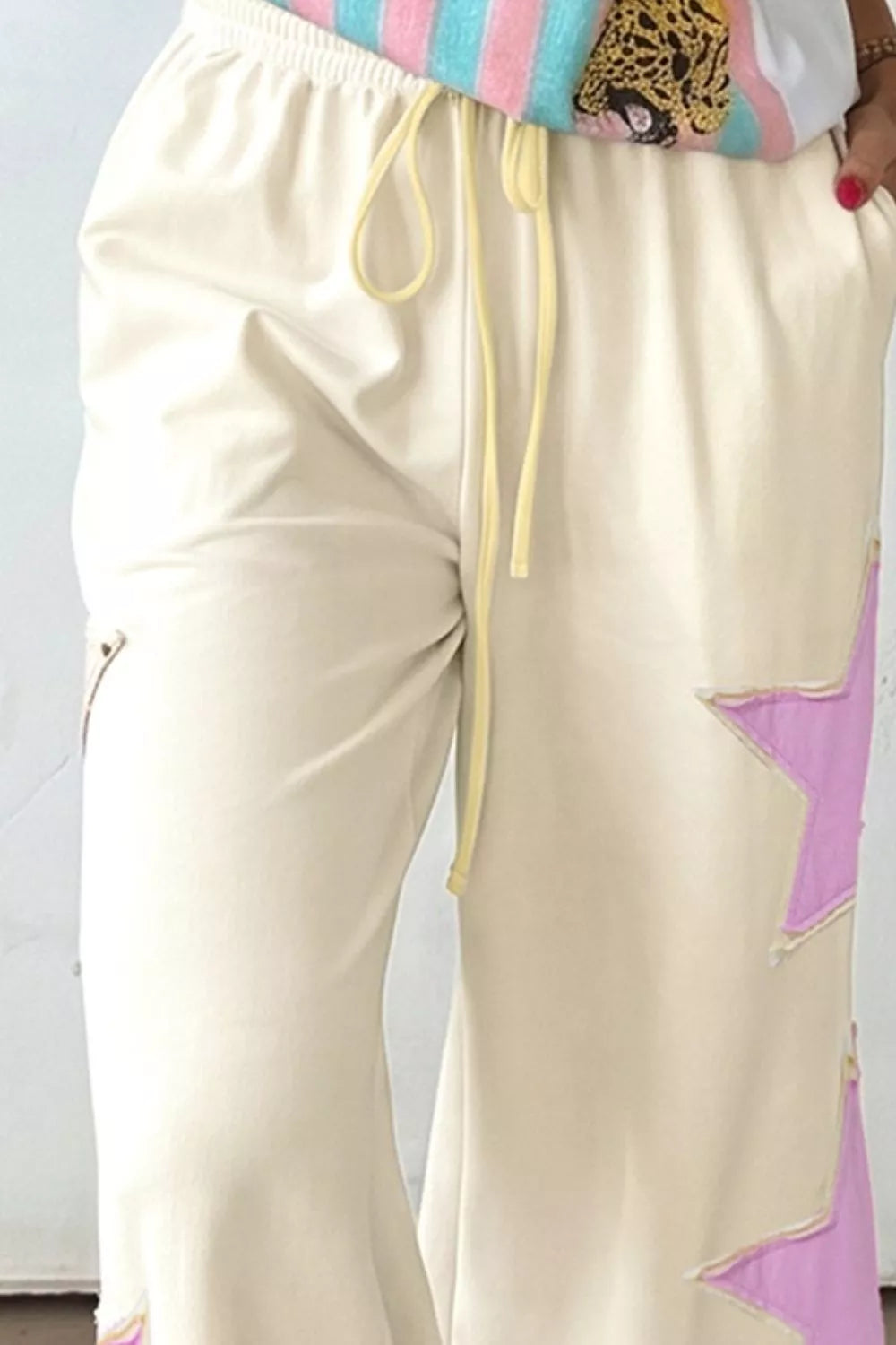 Star Patch Wide Leg Pants
