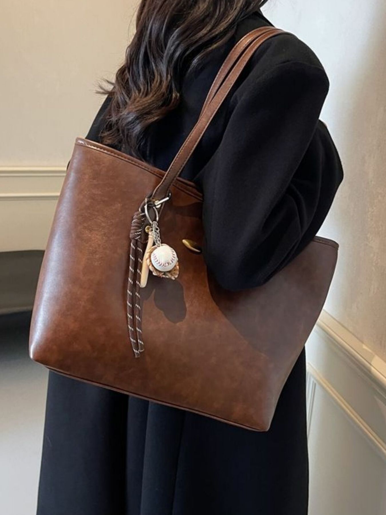 Vintage Style Leather Tote Bag