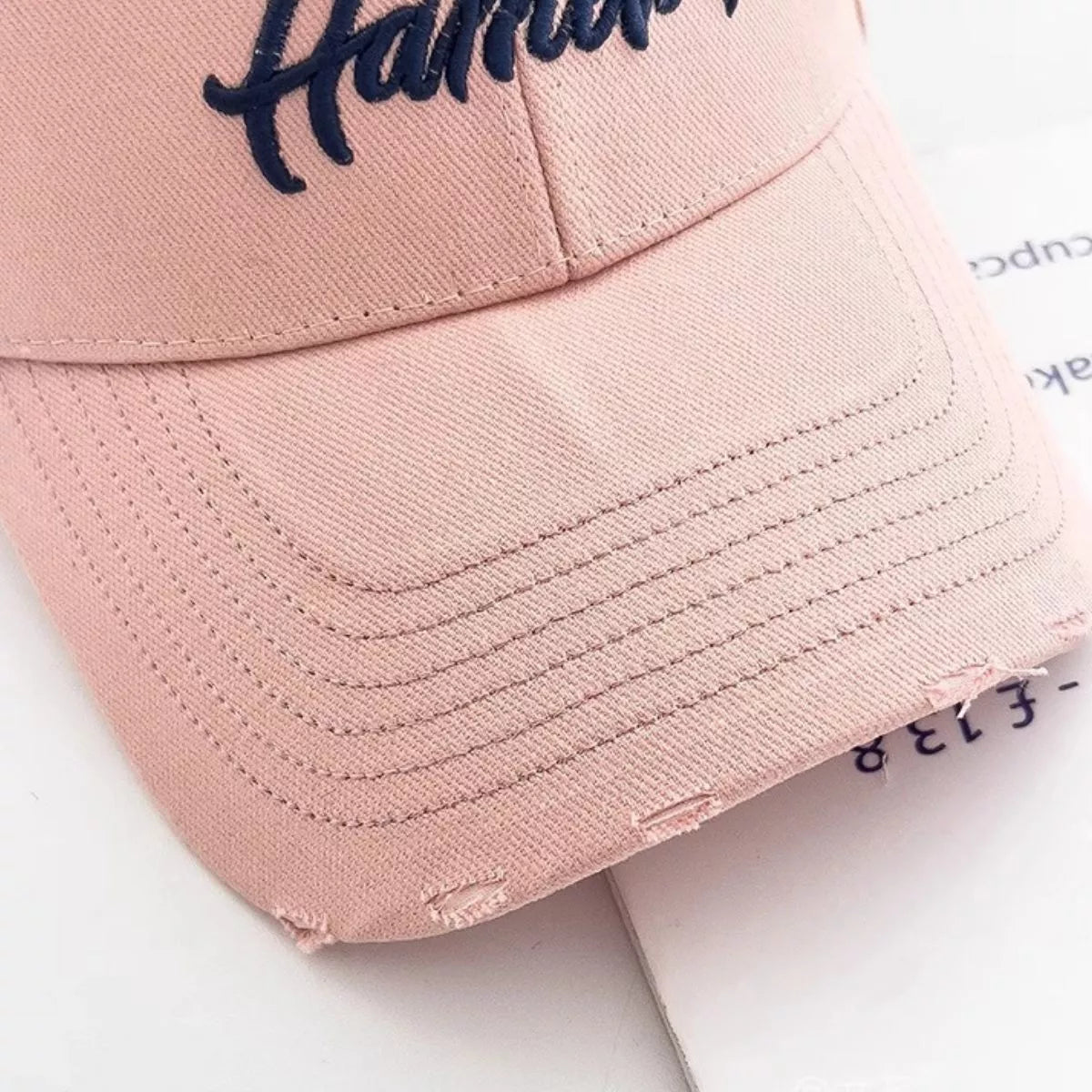 Distressed Embroidered Baseball Cap
