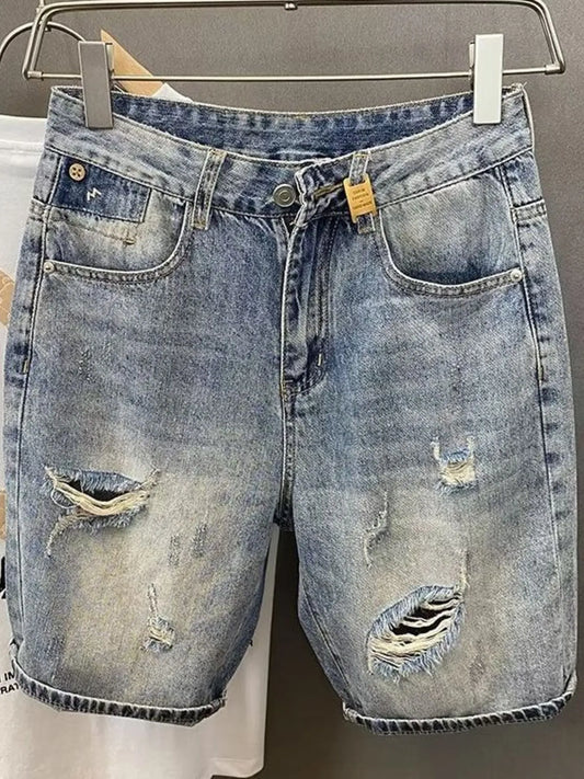 Men's Distressed Denim Shorts
