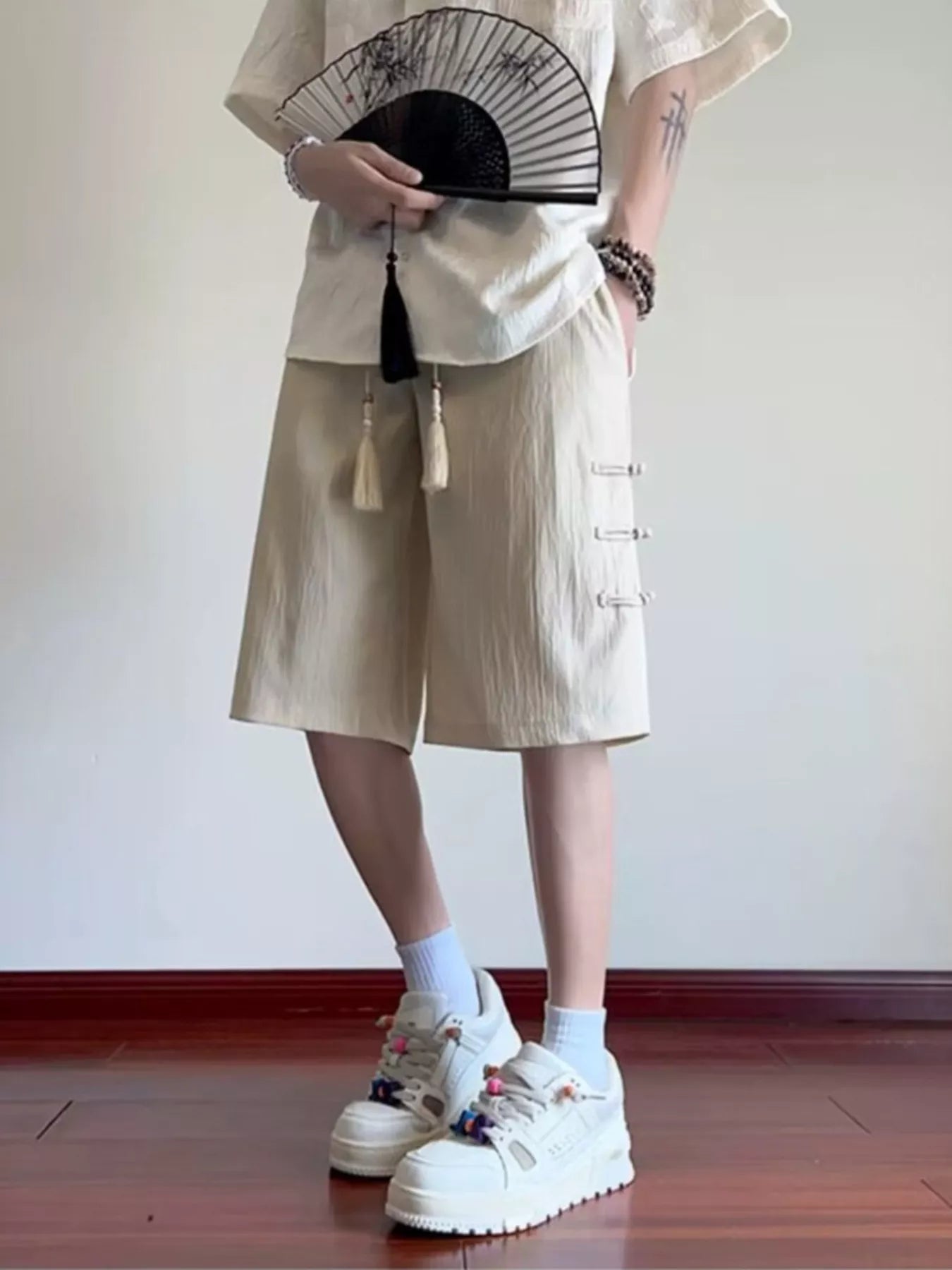 Men's Plus Size Wide-Leg Shorts
