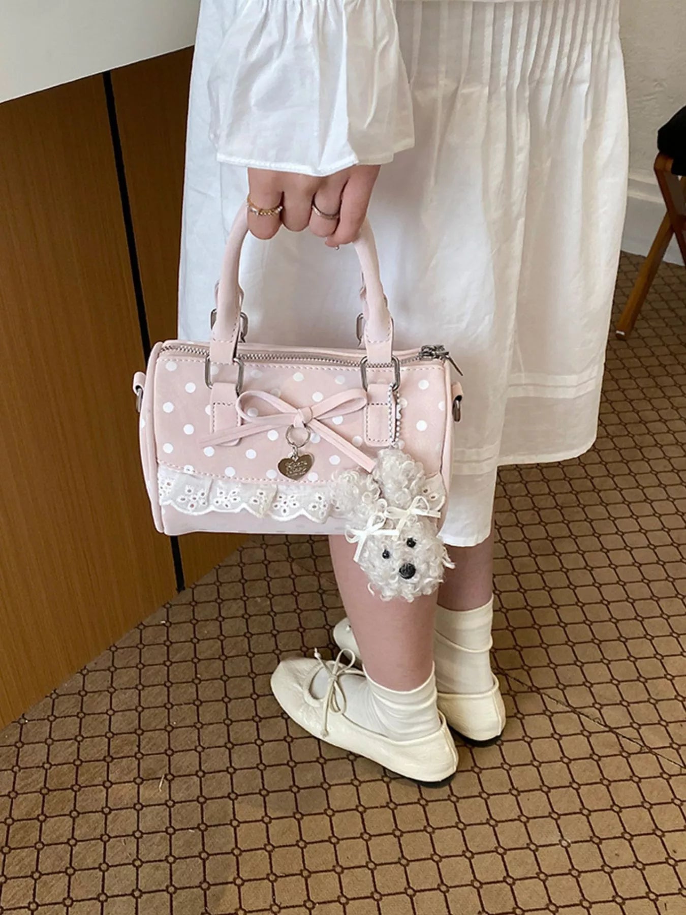 Polka Dot Bow Crossbody Bag