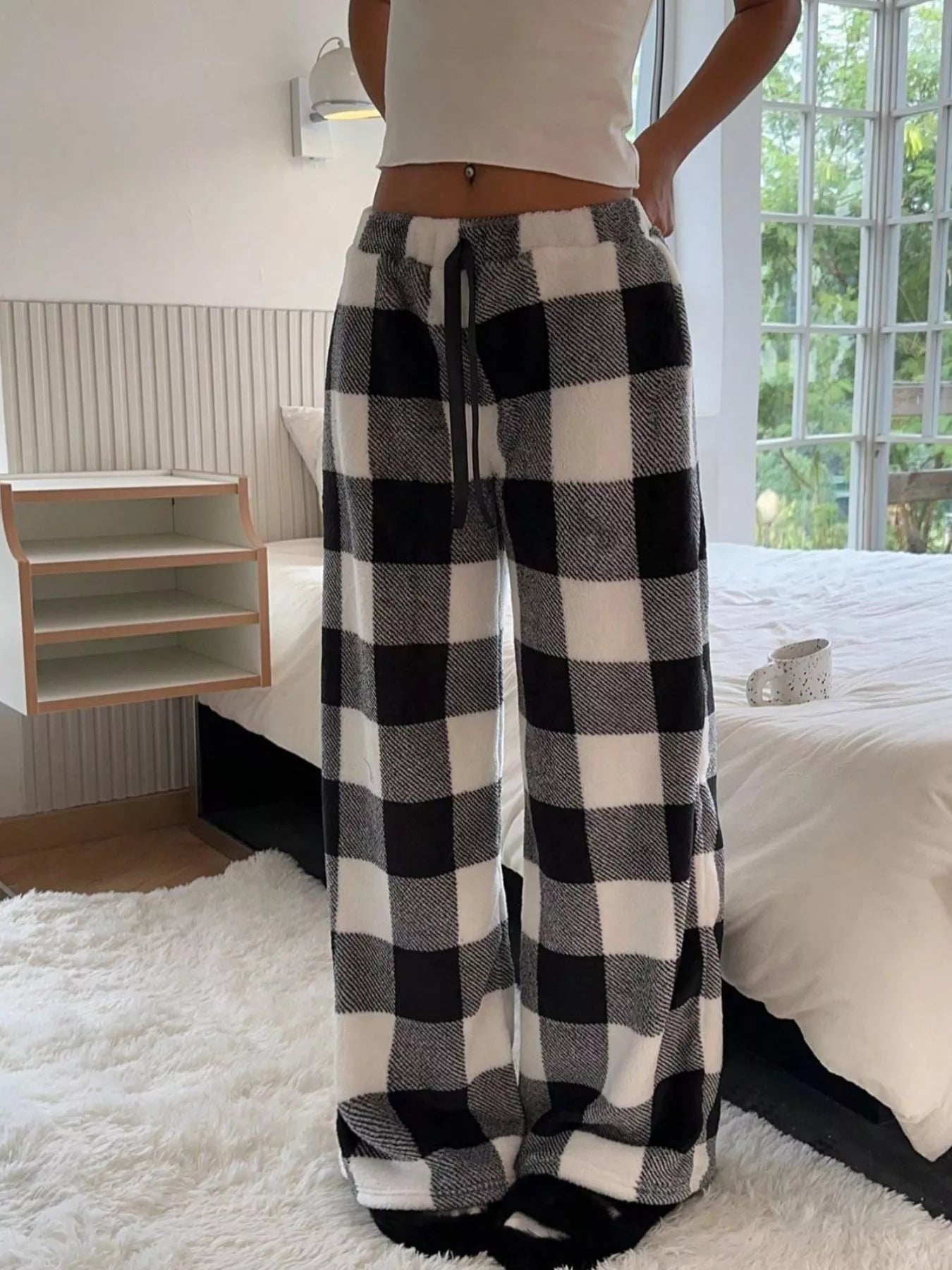 Drawstring Wide Leg Pants