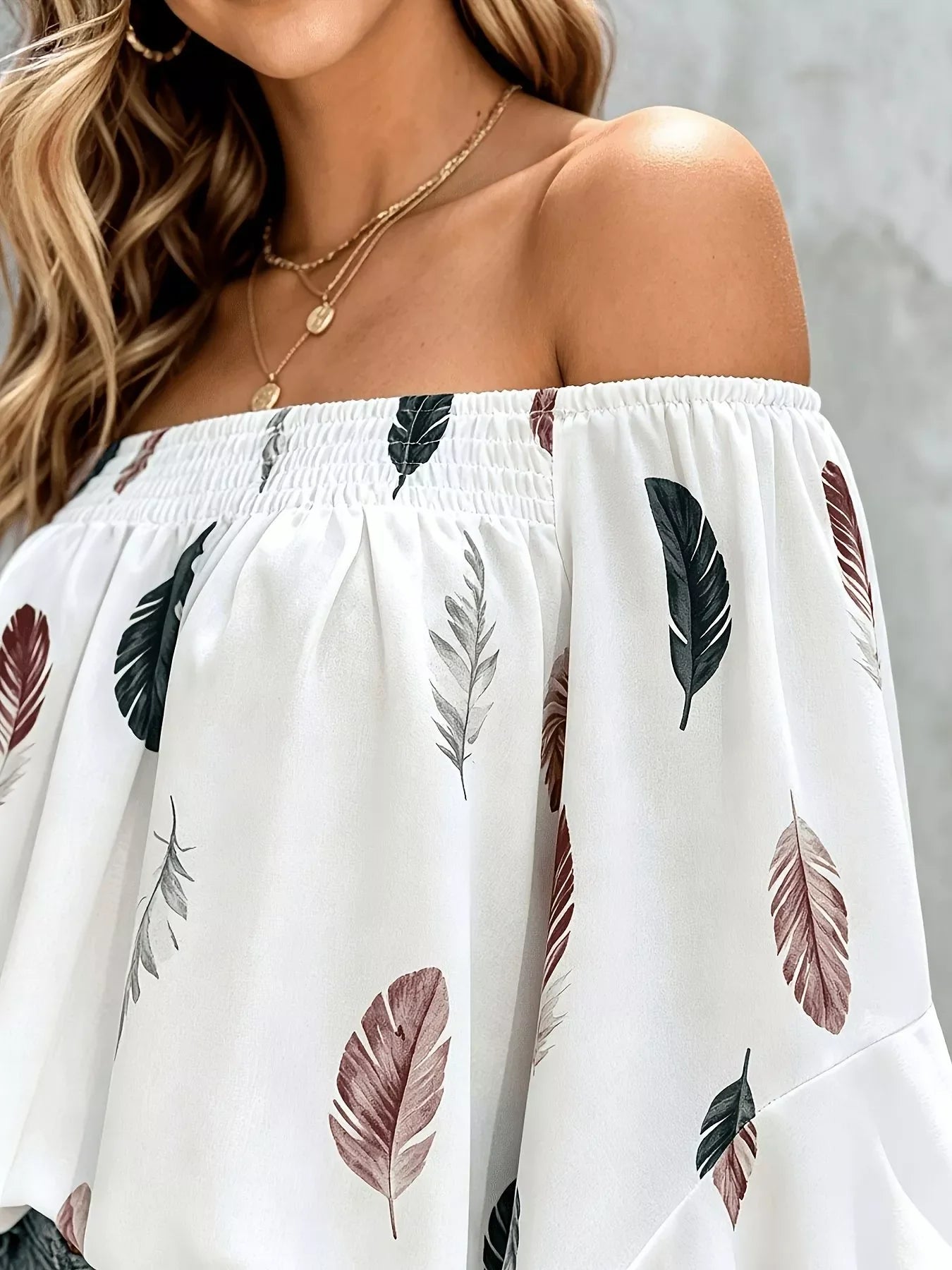 Printed Off Shoulder Blouse