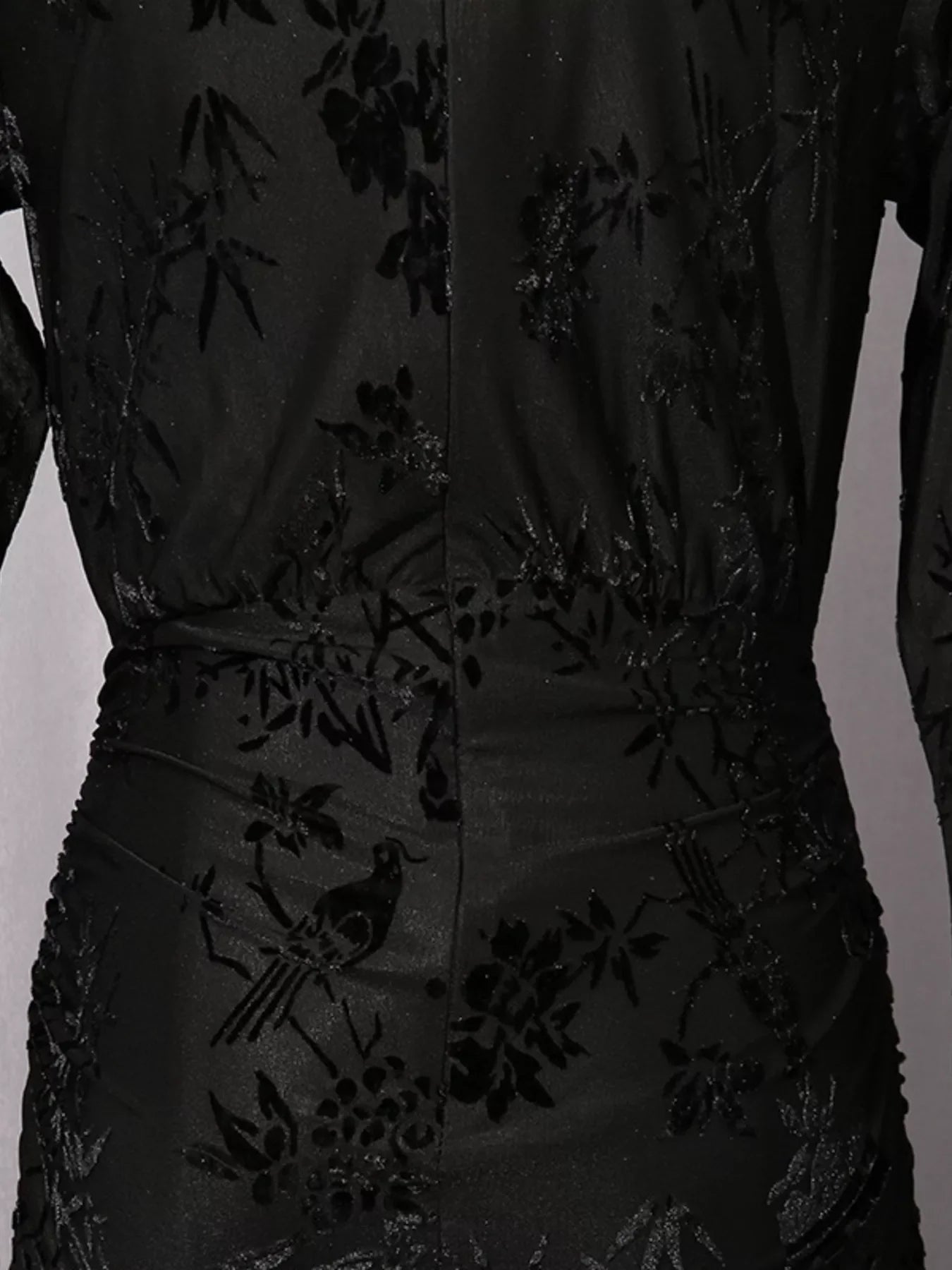 Ruched Long Sleeve Mini Dress