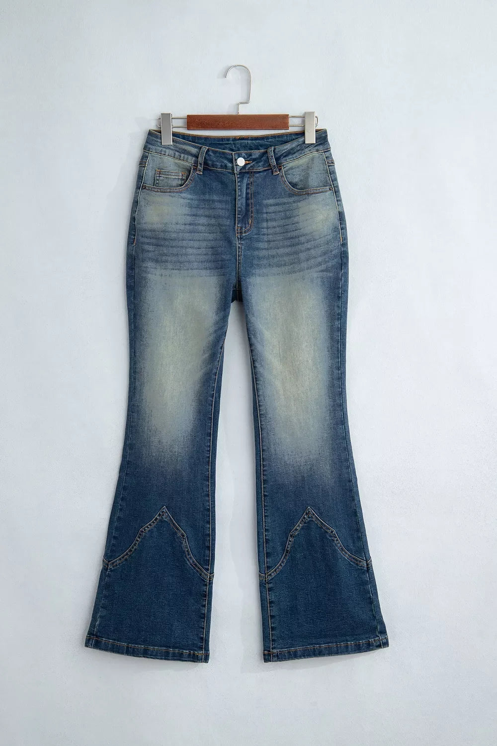 Pocket Detail Flare Leg Jeans