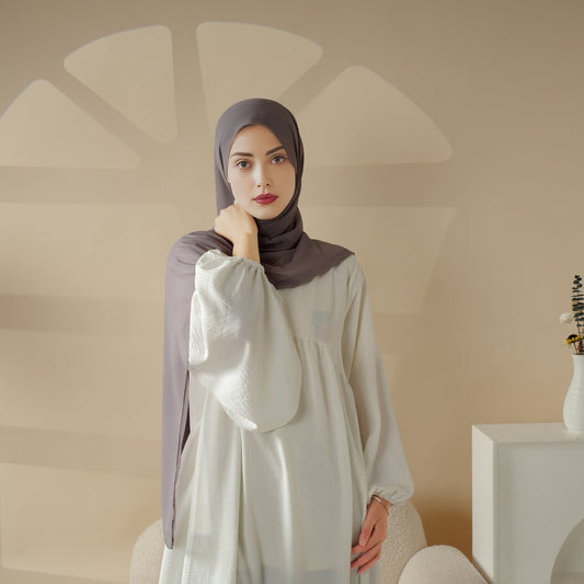 Chiffon Hijab with Cord Base Cap 2pcs Set (MH037)