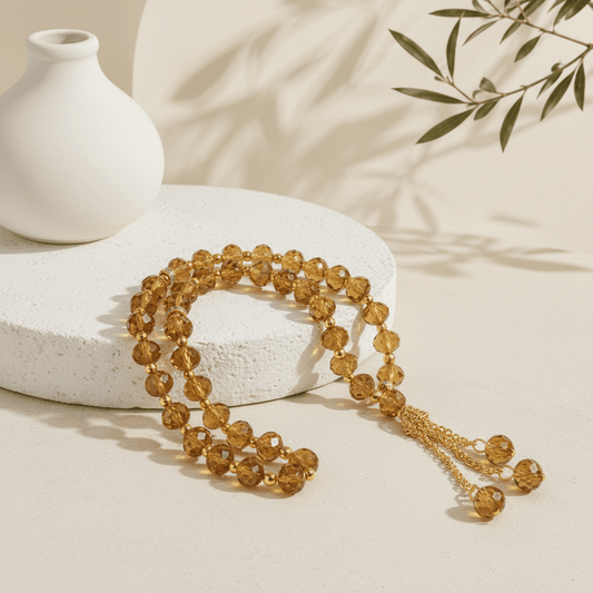 Crystal Glass Muslim Prayer Tasbeeh, 33pcs beads (MR039)