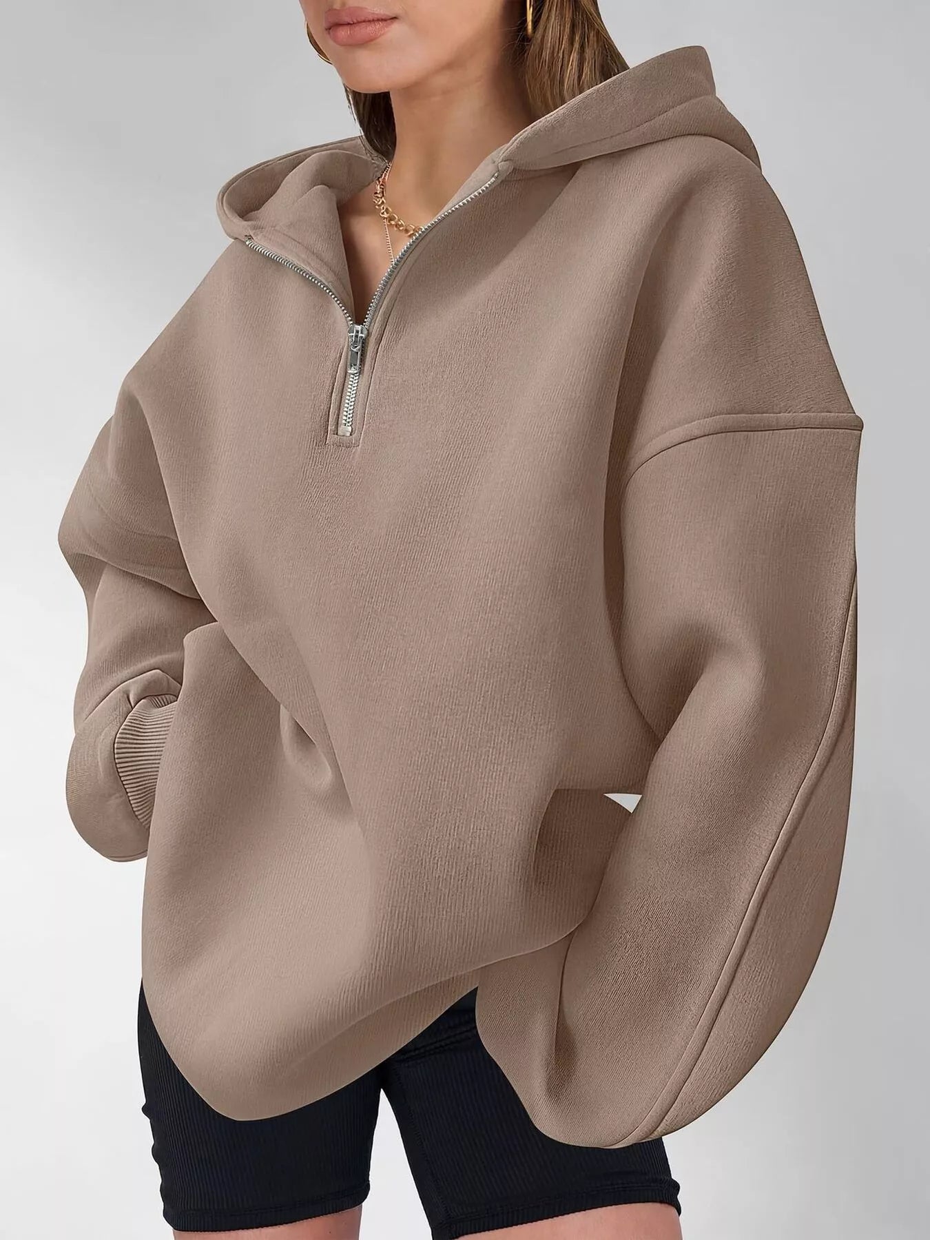 Oversized Quarter-Zip Hoodie