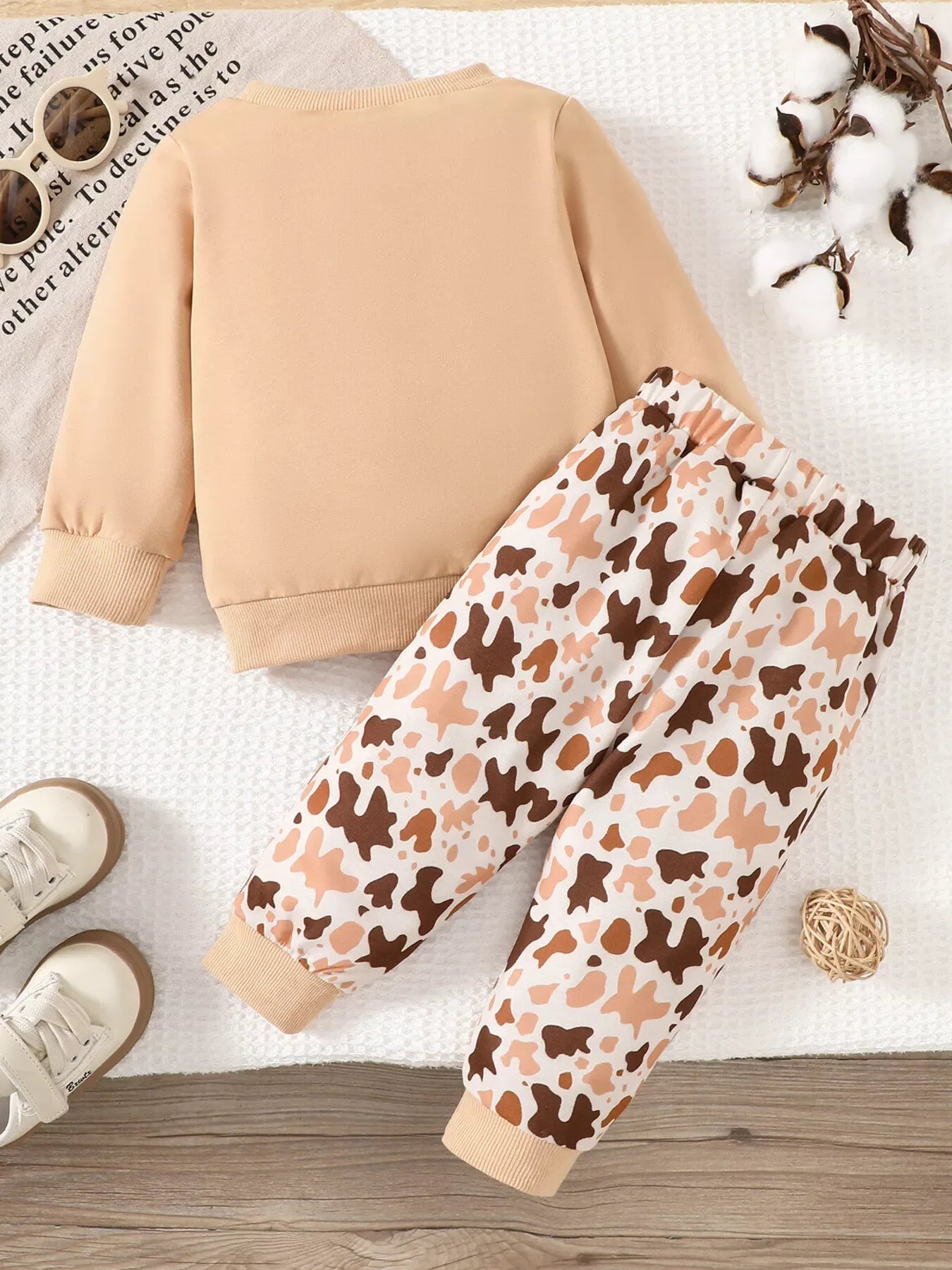 Children's Farm Animal Embroidered Top and Pants Set