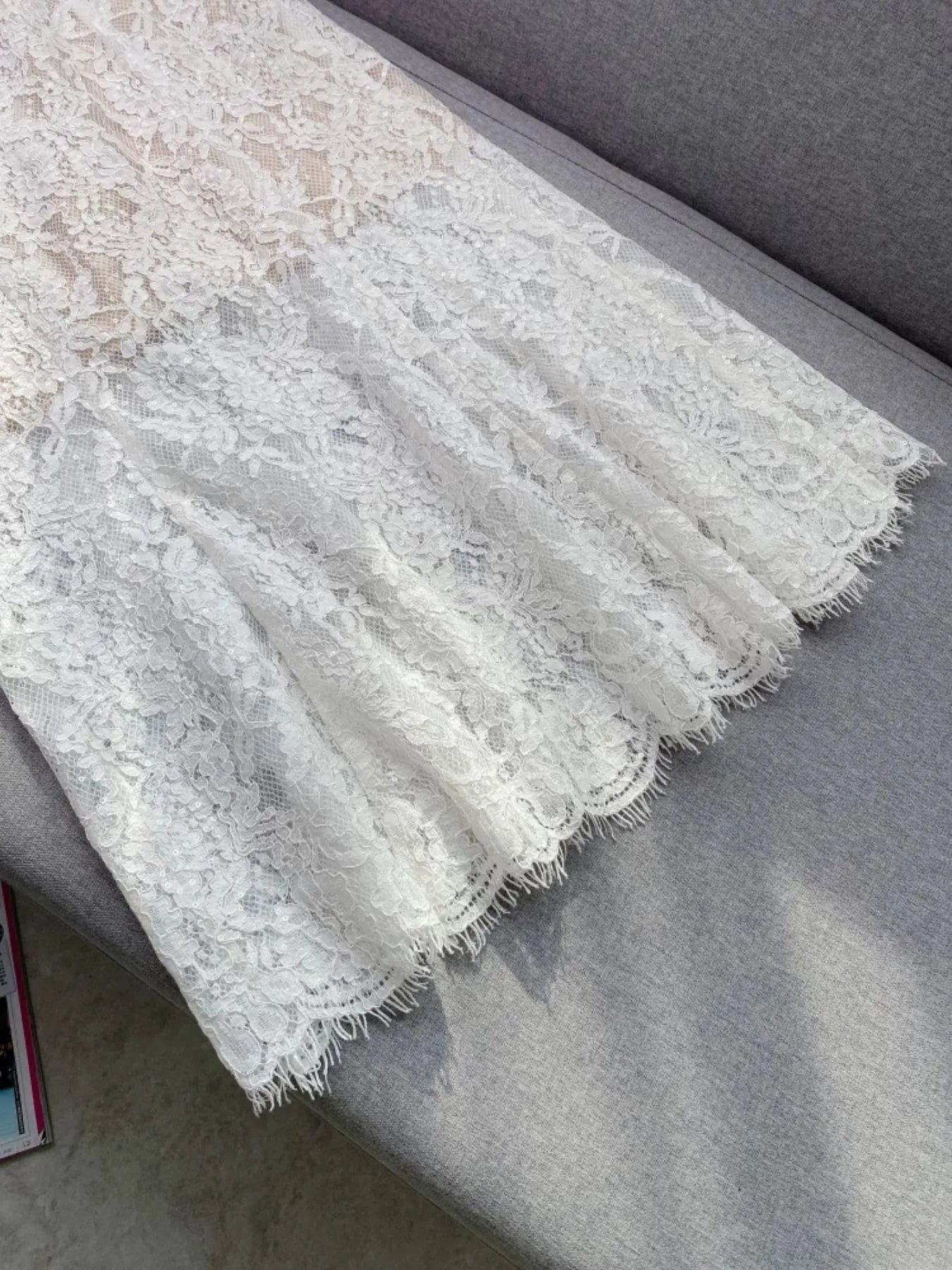 Lace Snap Down Top and Skirt Set