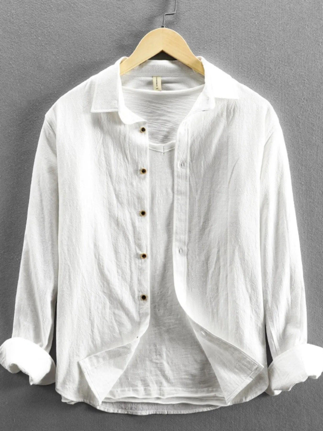 Men's Plus Size Button-Up Long Sleeve Shirt
