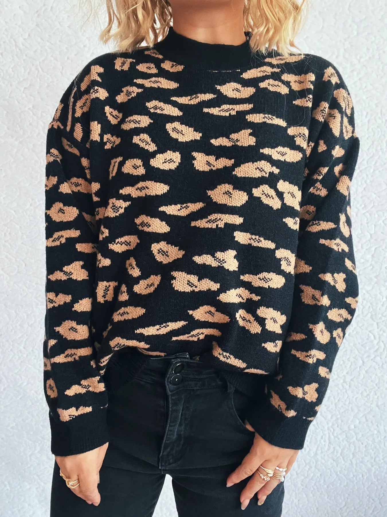 Mock Neck Long Sleeve Sweater