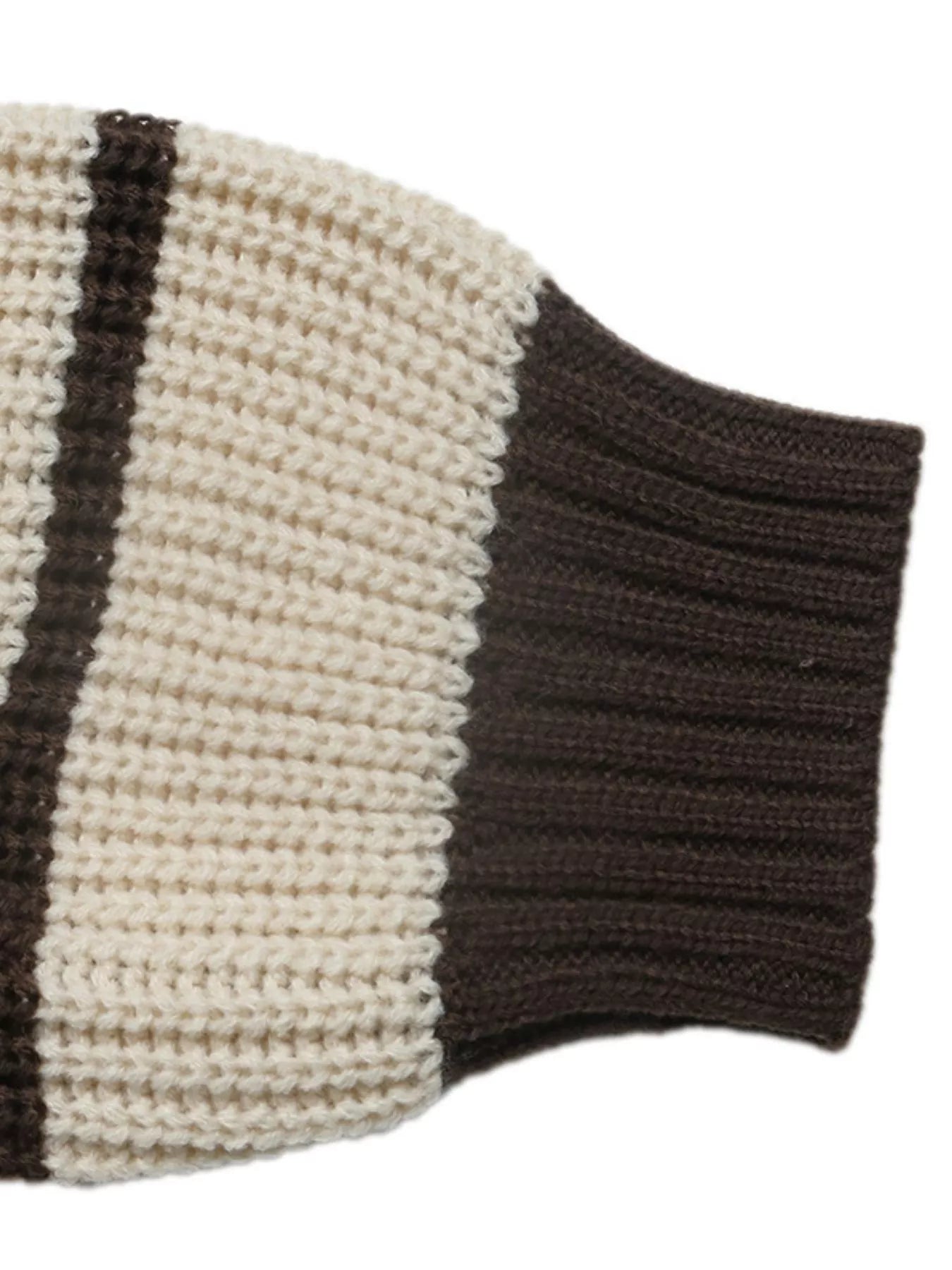 Striped Knit Polo Sweater