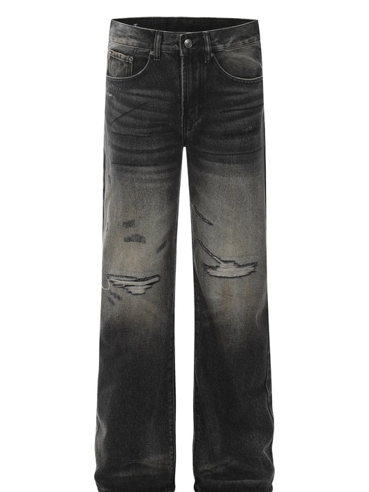 Men's Distressed Wide Leg Jeans
