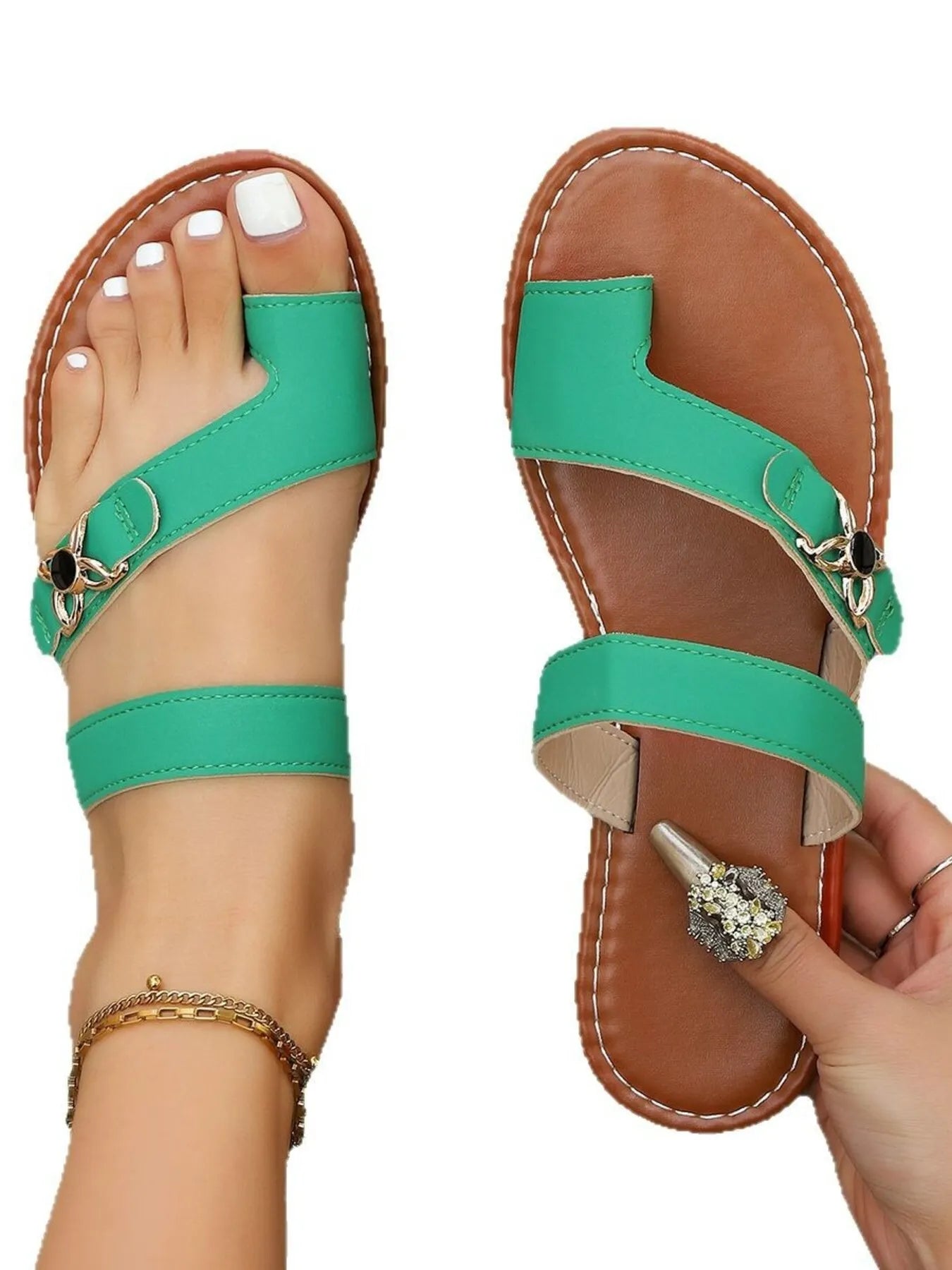 Toe Loop Flats Sandals