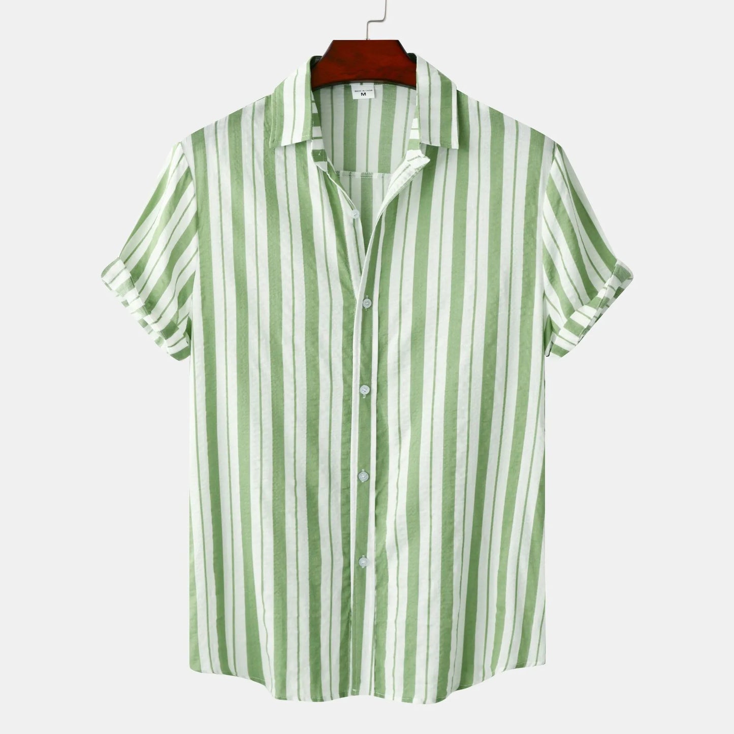 Men's Plus Size Striped Short Sleeve Shirt
