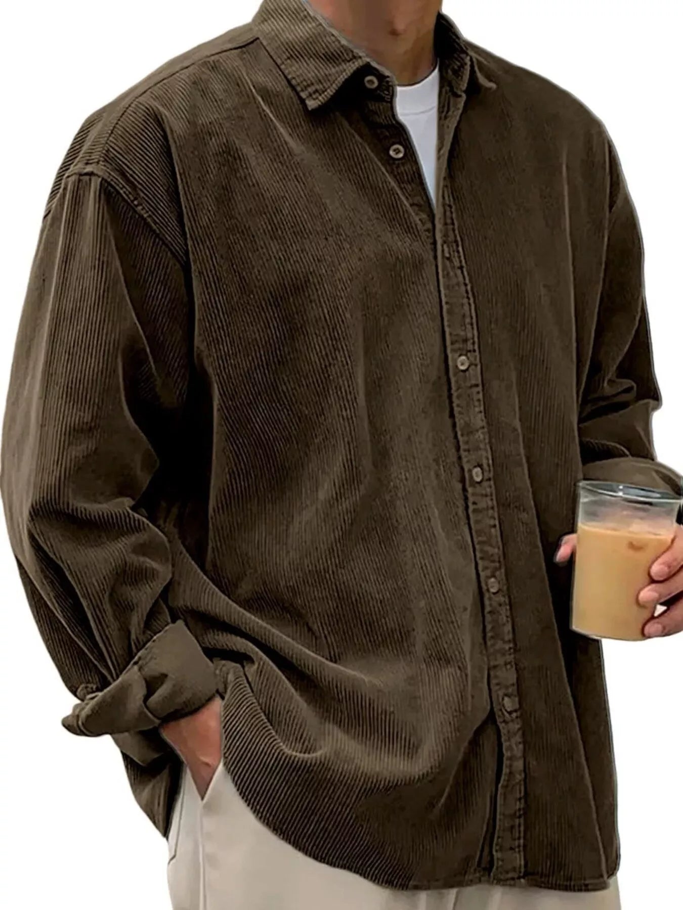 Men's Full Size Button Up Long Sleeve Shirt Plus Size