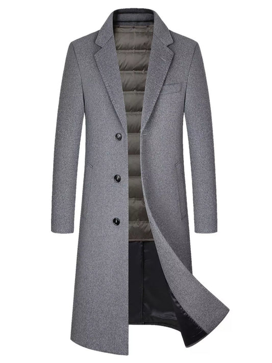 Men's Classic Button Up Overcoat