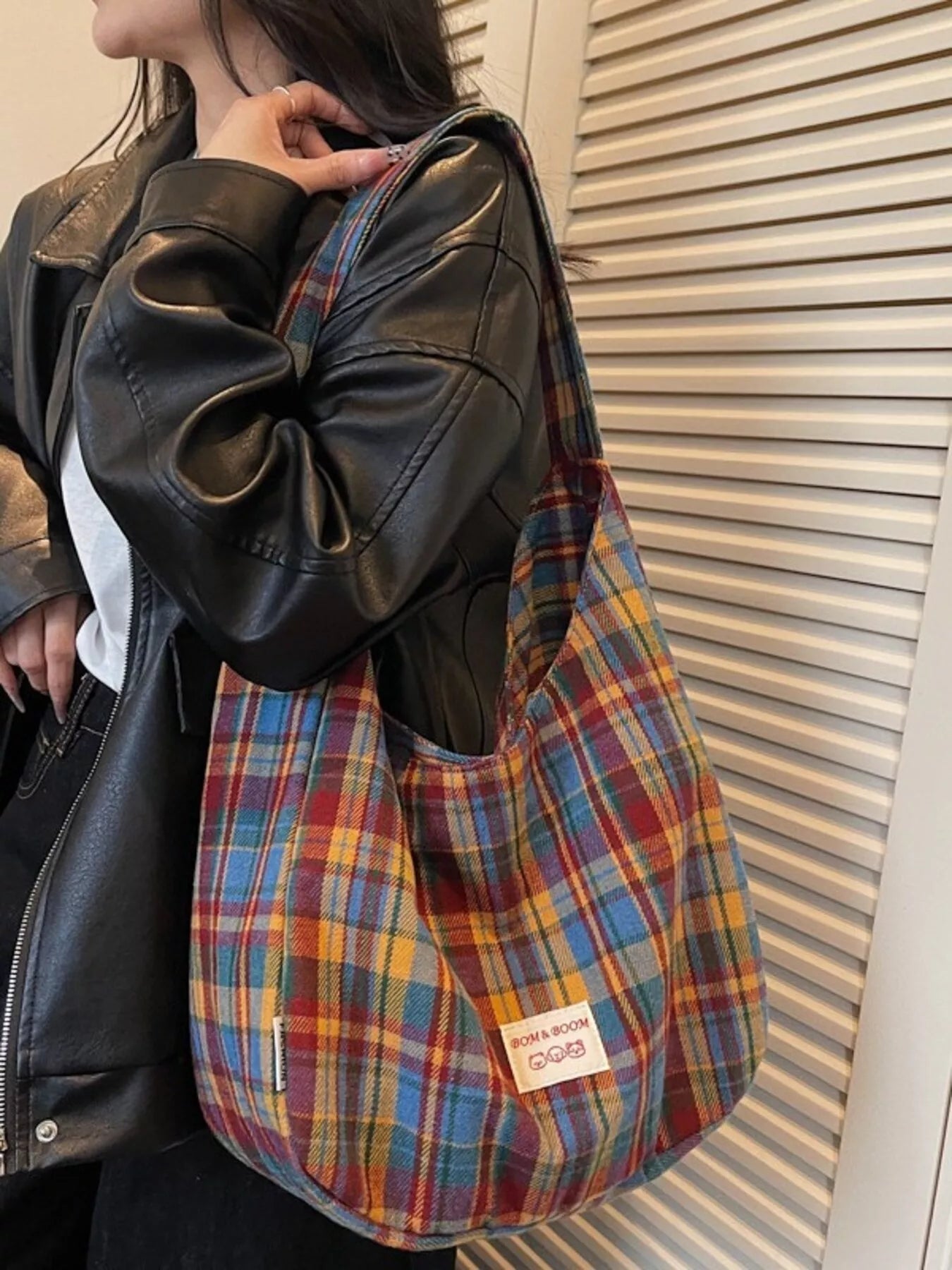 Lightweight Plaid Casual Handbag