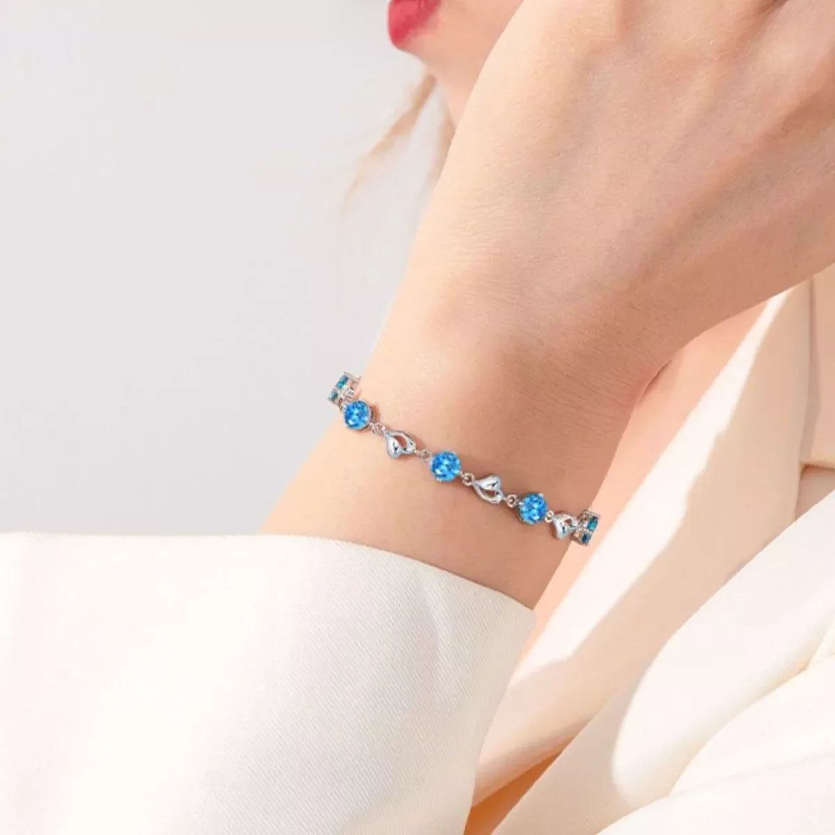 925 Sterling Silver Crystal Bracelet