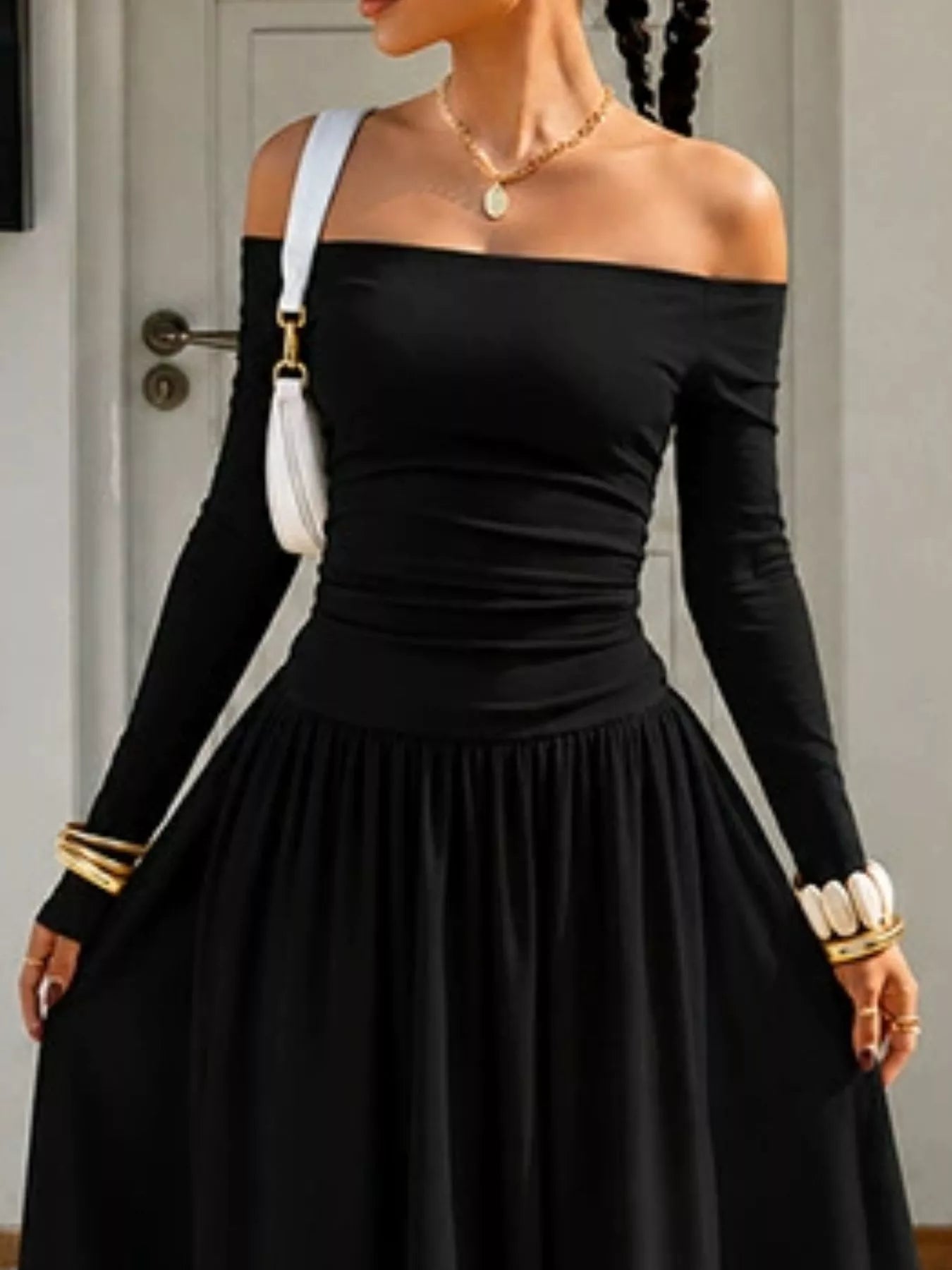 Off-the-Shoulder Maxi Dress