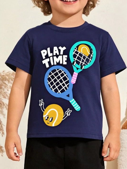 Children's Play Time Tennis Graphic Crew Neck T-Shirt