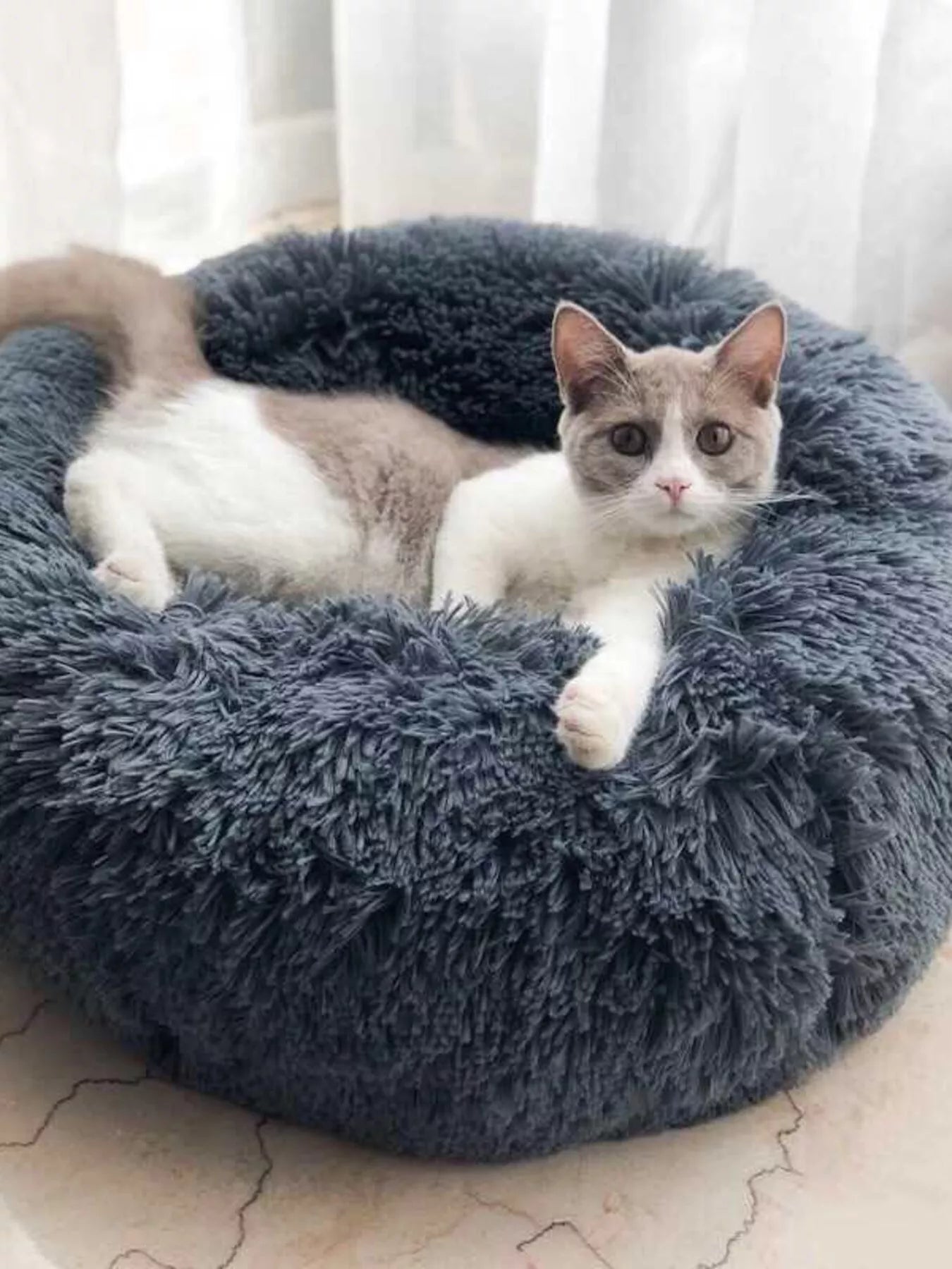 Fluffy Plush Donut Pet Nest