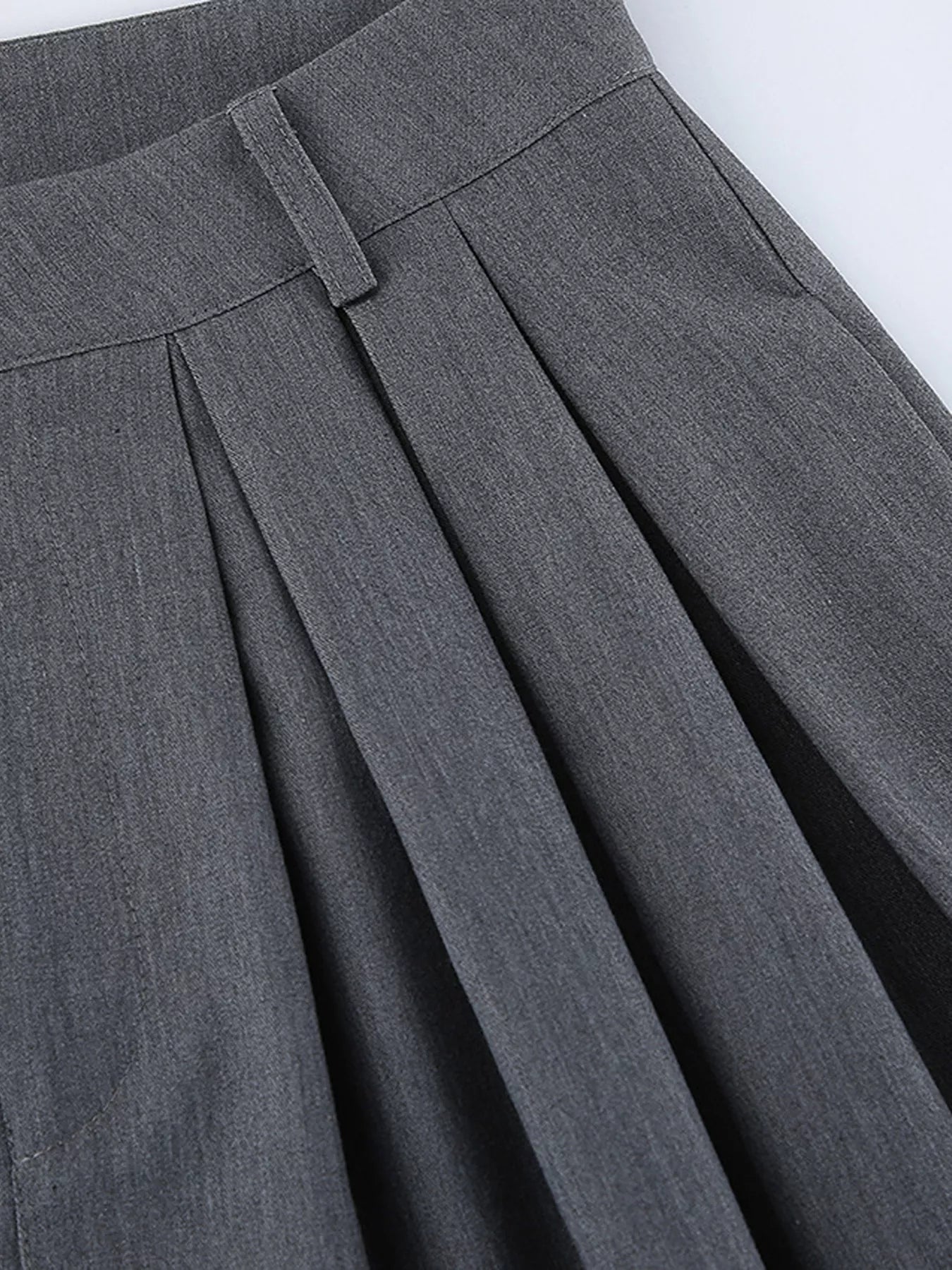 High-Waisted Wide-Leg Pleated Pants