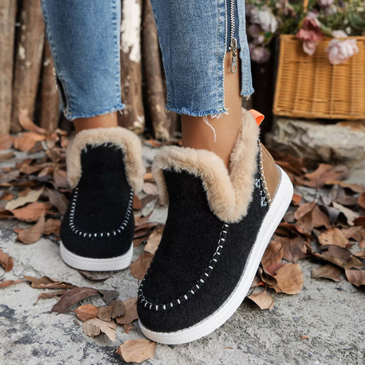 Cozy Fur-Trimmed Slip-Ons
