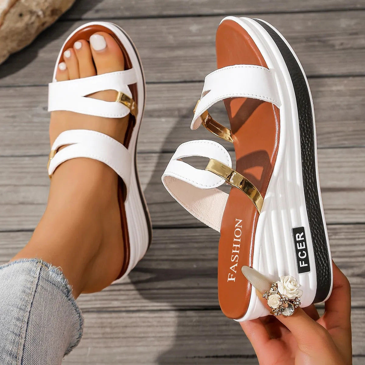 Casual Platform Strappy Wedge Sandals