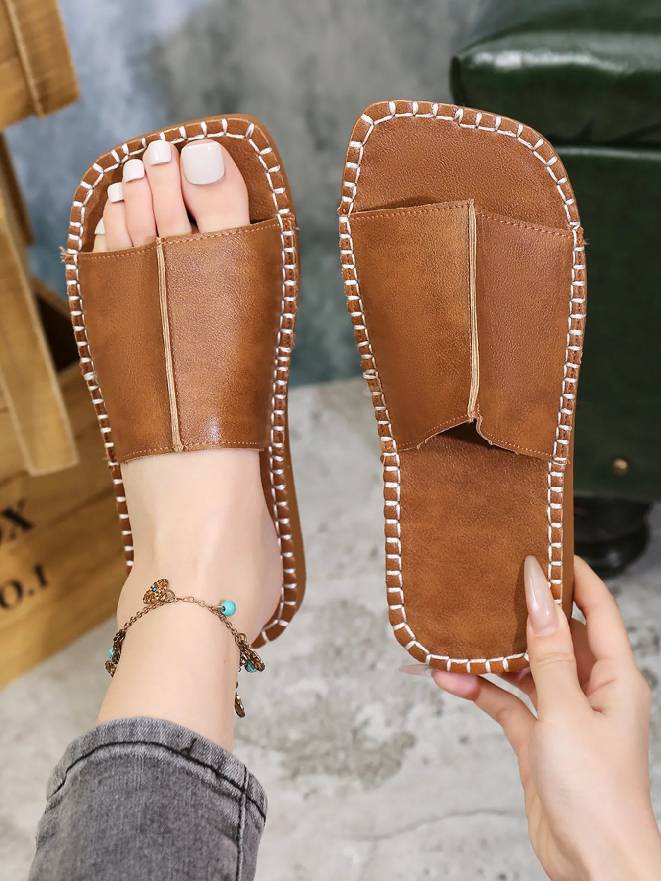 Open Toe Flats Sandals