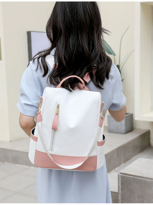 Color Block Convertible Backpack Bag