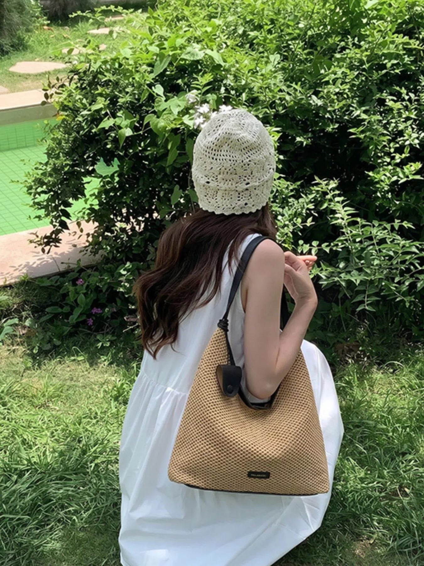 Woven Straw Shoulder Bag