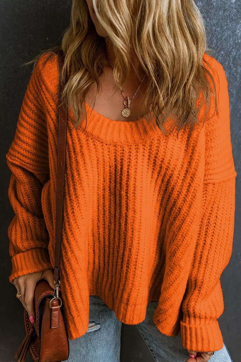 Chunky Knit Dropped Shoulder Sweater