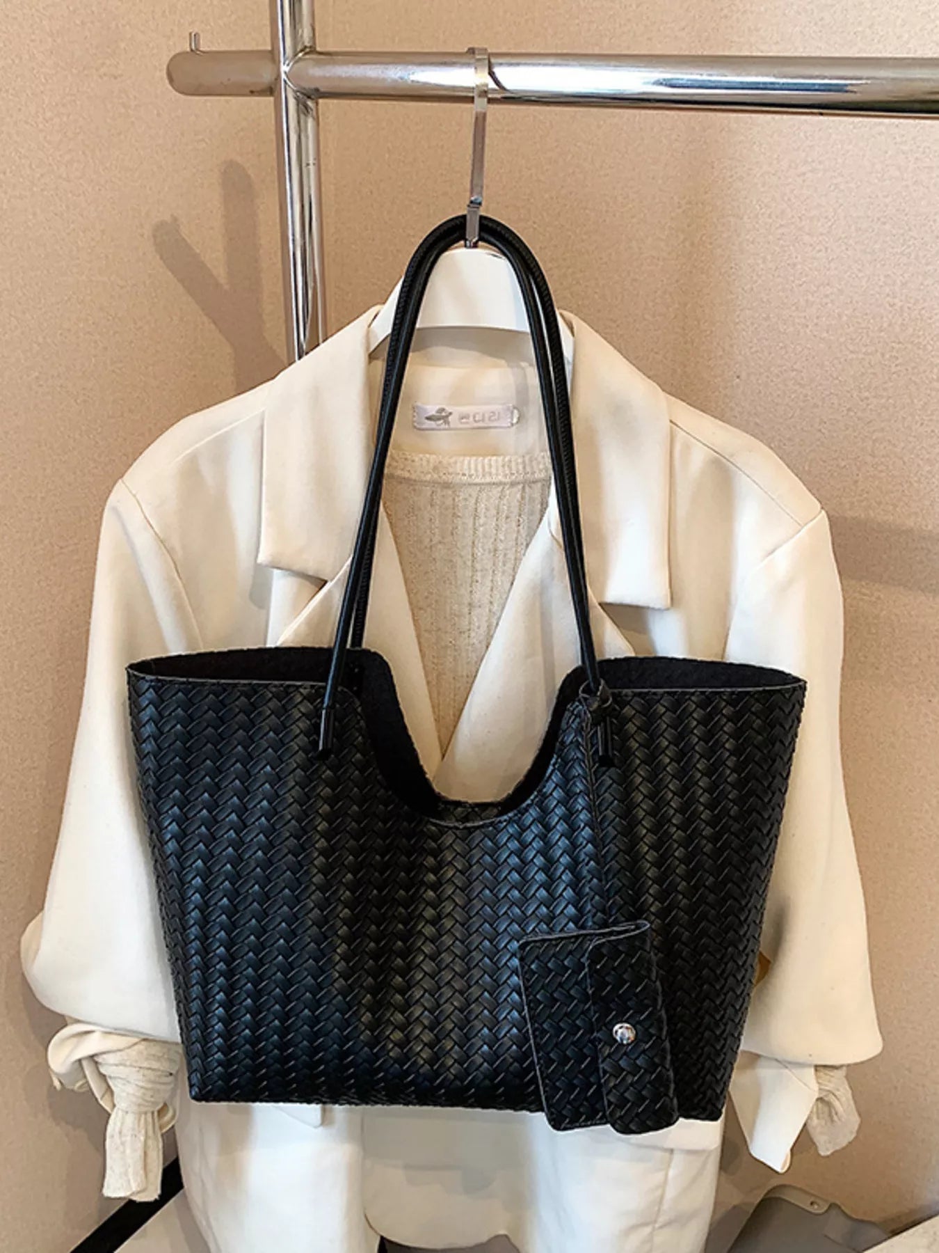 Woven Texture Large Capacity Tote Bag