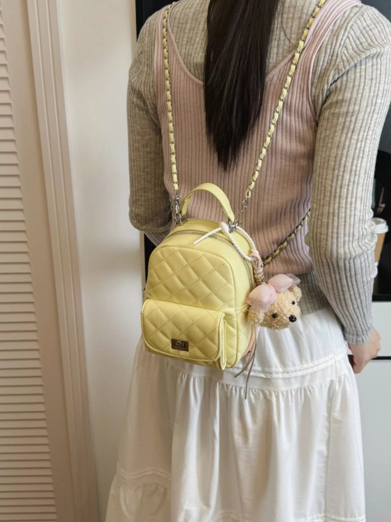 Quilted Mini Backpack Bag