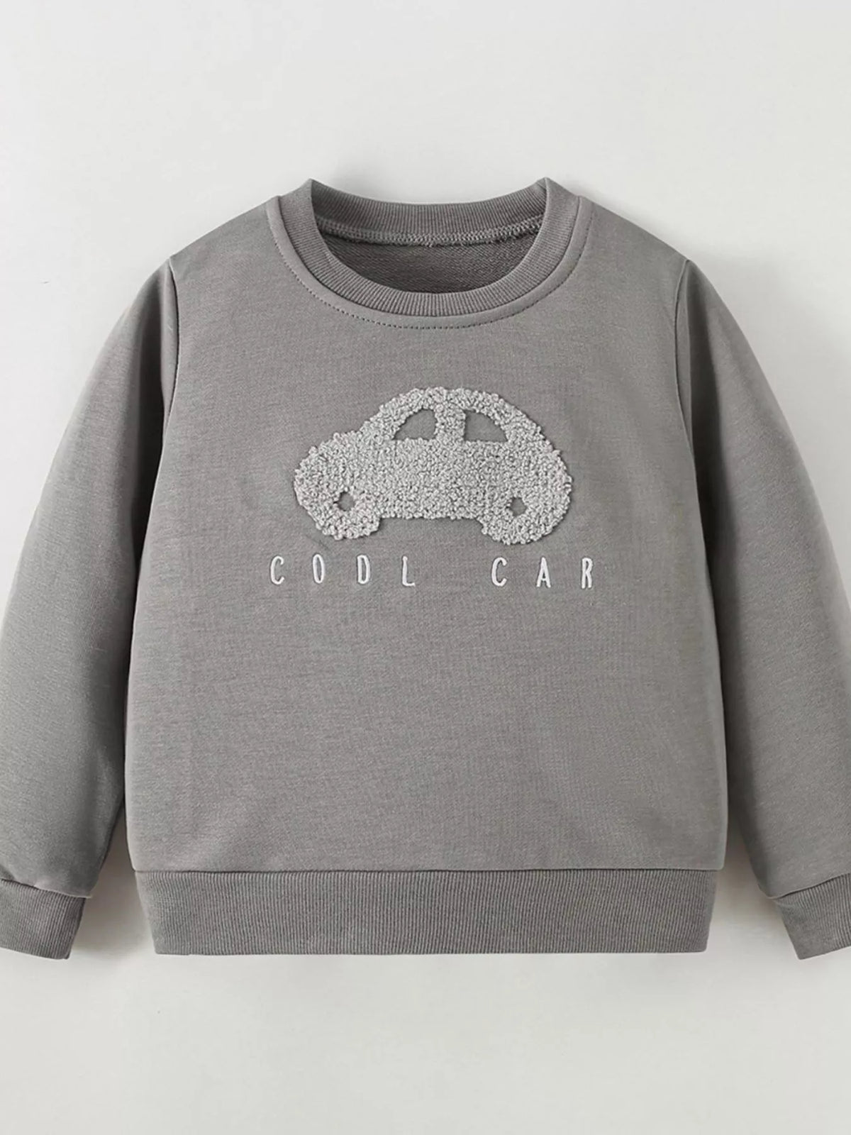 Children's Car Applique Crew Neck Sweatshirt